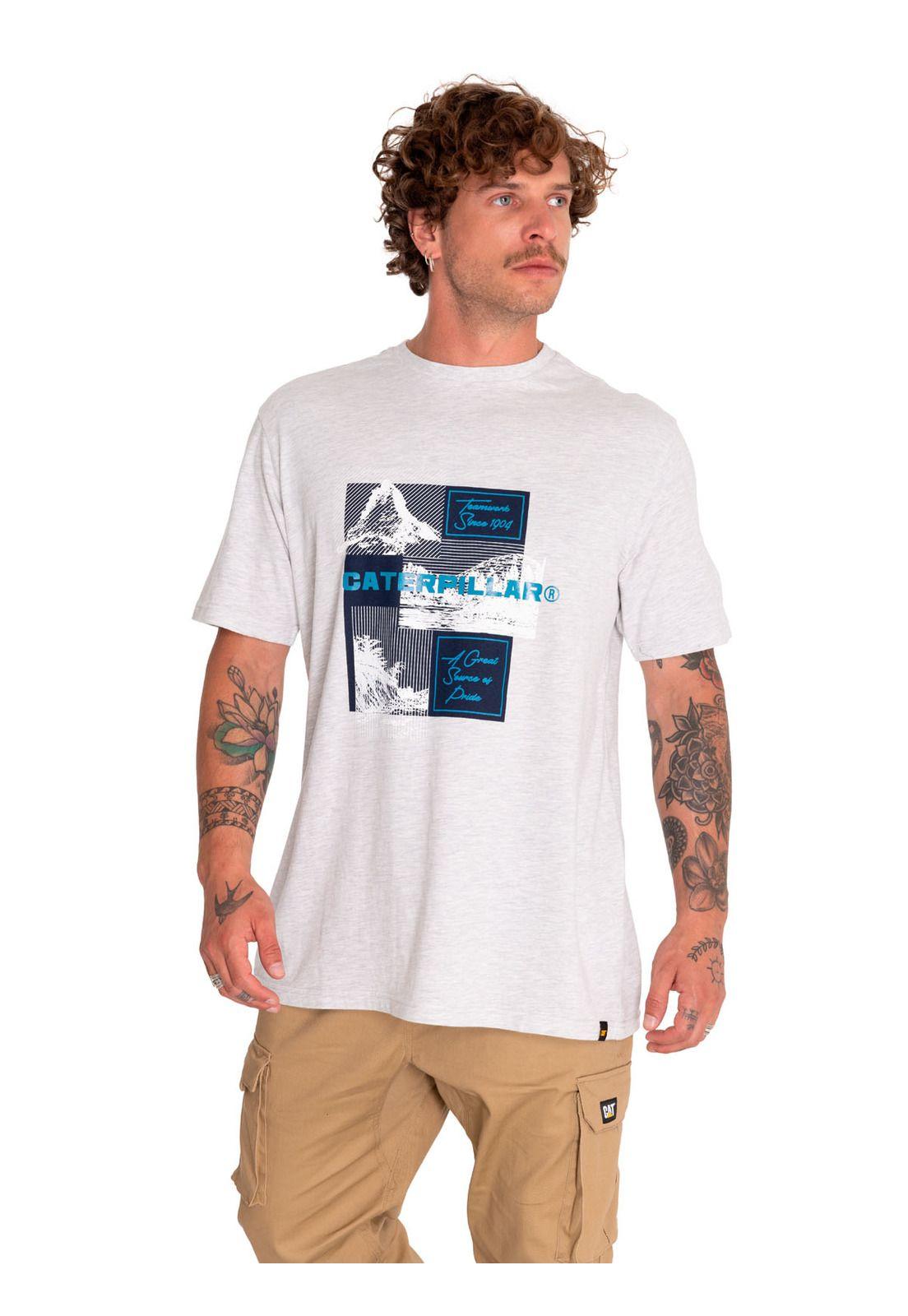 Polera Manga Corta Hombre Photo Real Graphic Gris-1