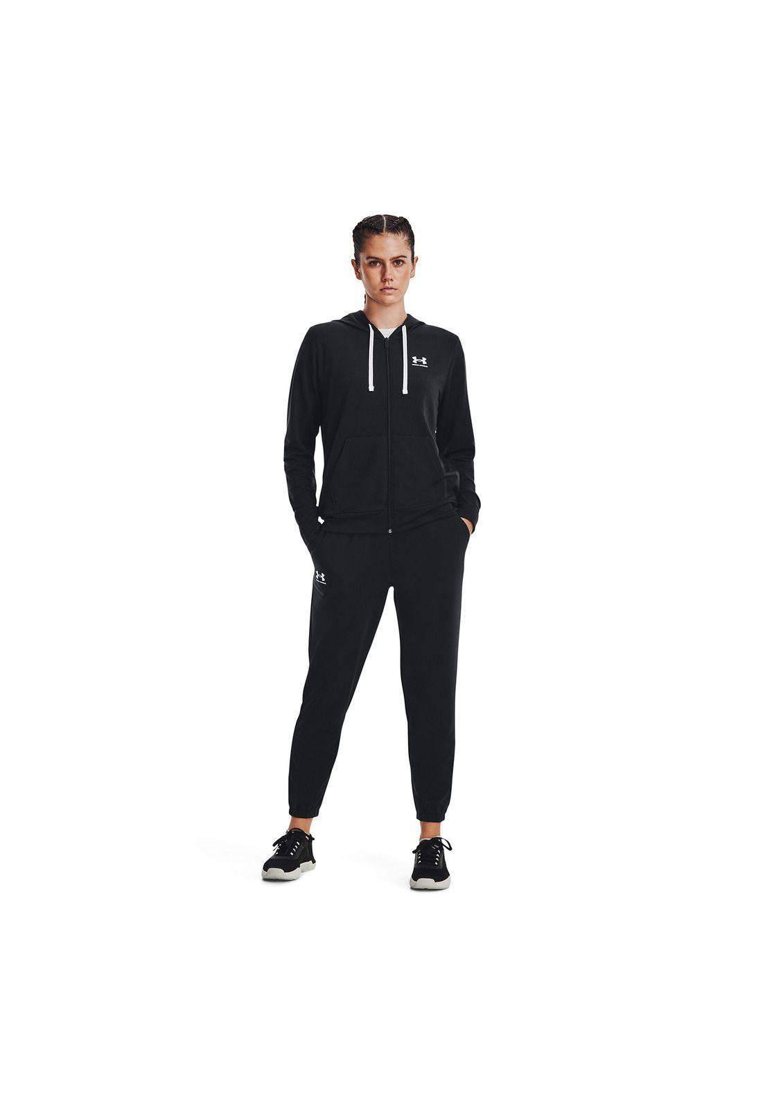 Polerón Mujer Rval Terry Fz Hoodie Negro-4