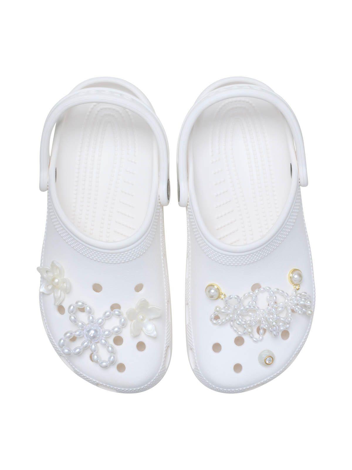 Jibbitz Perlas Blancas Pack 5 Plateado-1