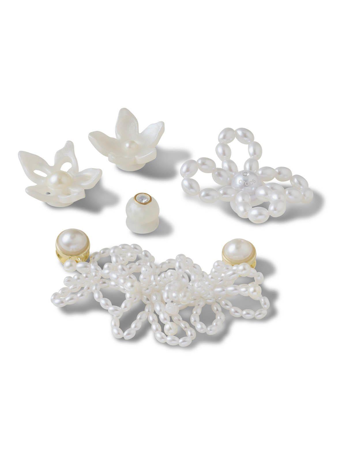 Jibbitz Perlas Blancas Pack 5 Plateado-2