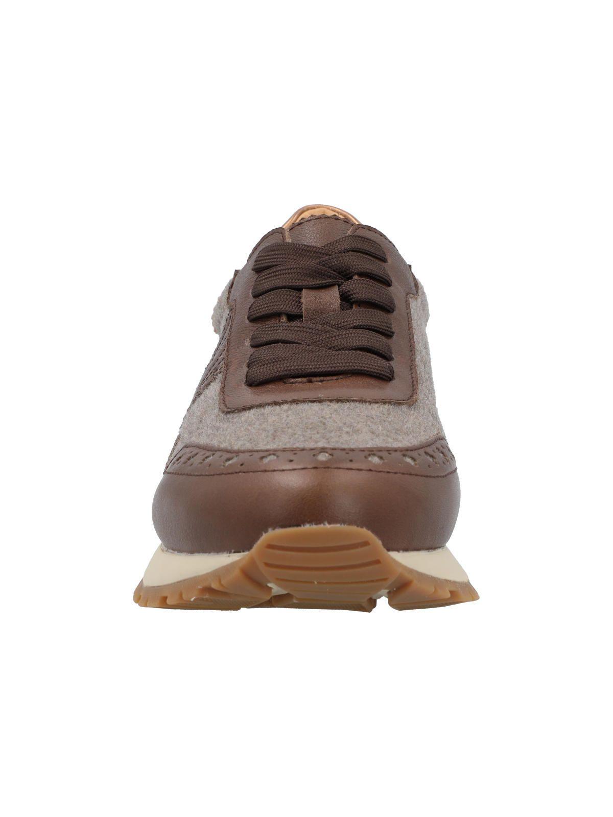 Zapatilla Cuero Mujer Bonete Café-3