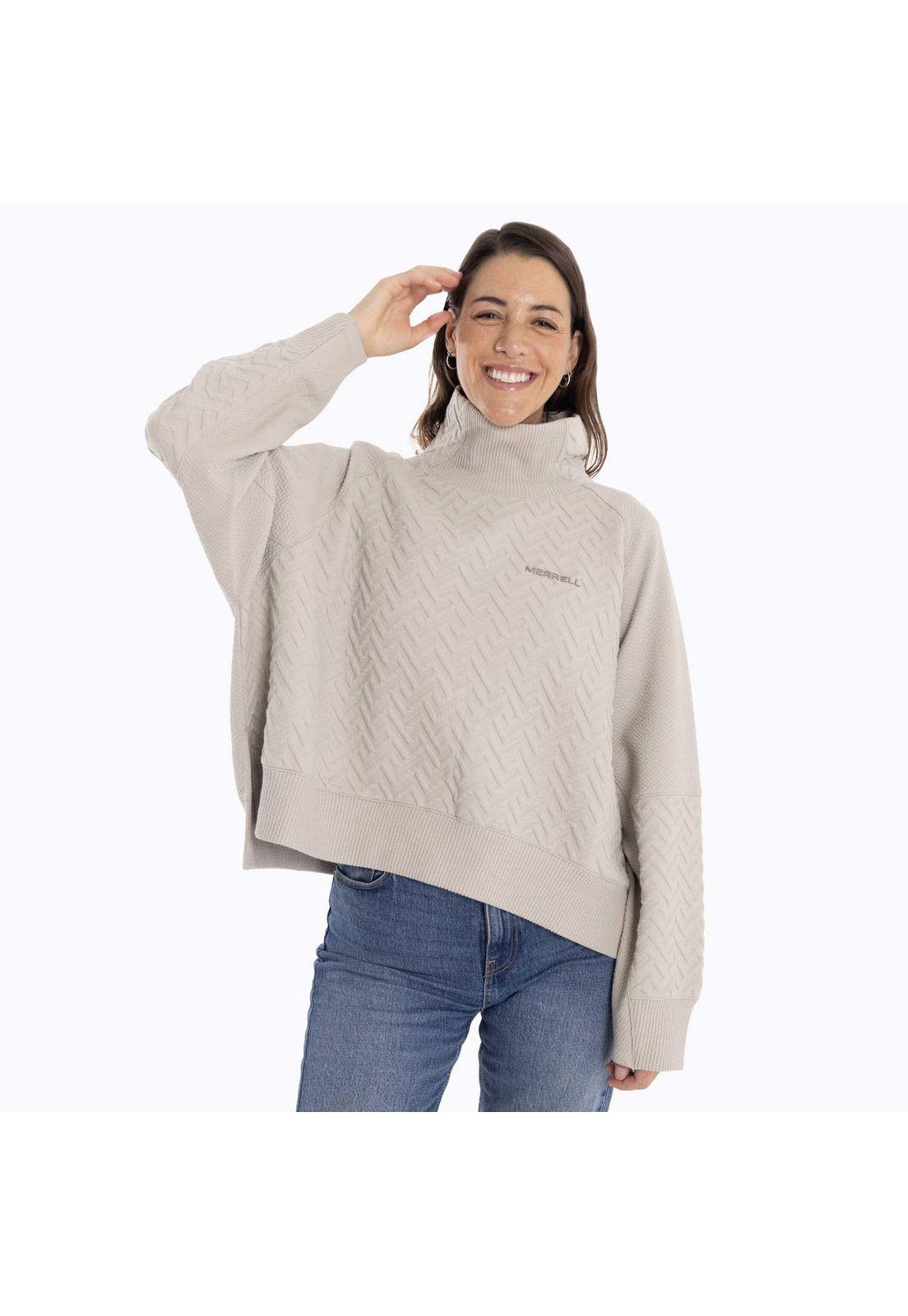 Chaleco Mujer Crooked Sweatshirt Crema Merrell-0