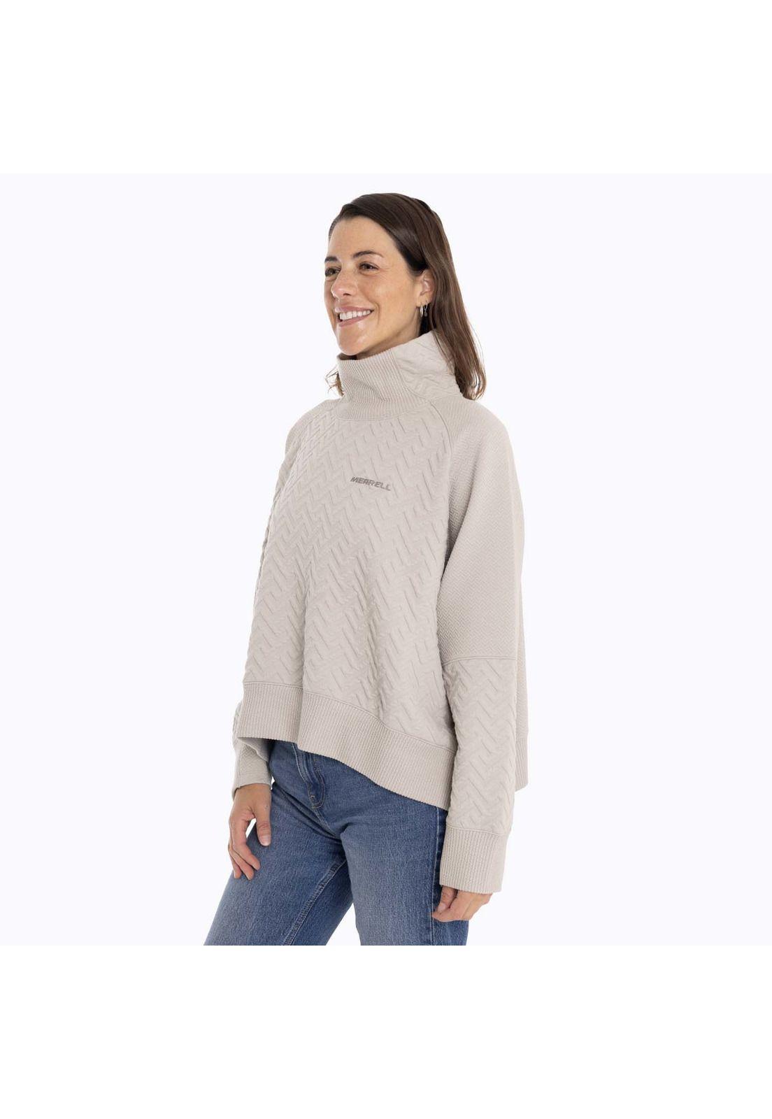 Chaleco Mujer Crooked Sweatshirt Crema Merrell-1
