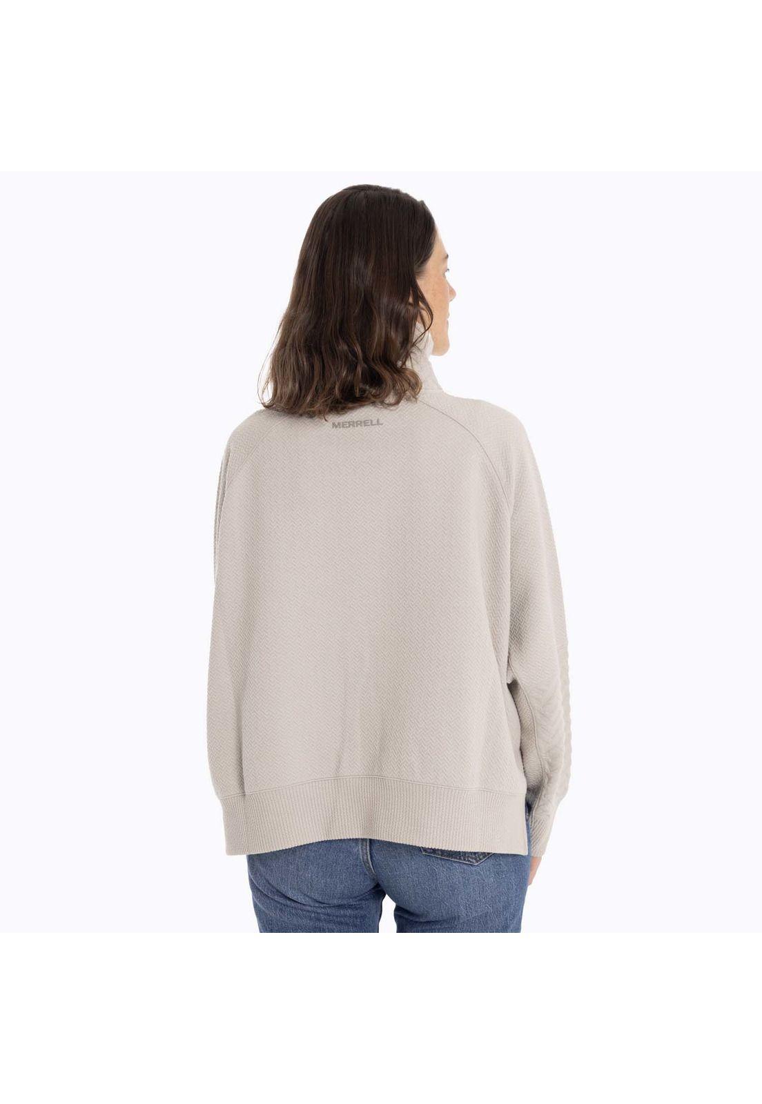 Chaleco Mujer Crooked Sweatshirt Crema Merrell-4