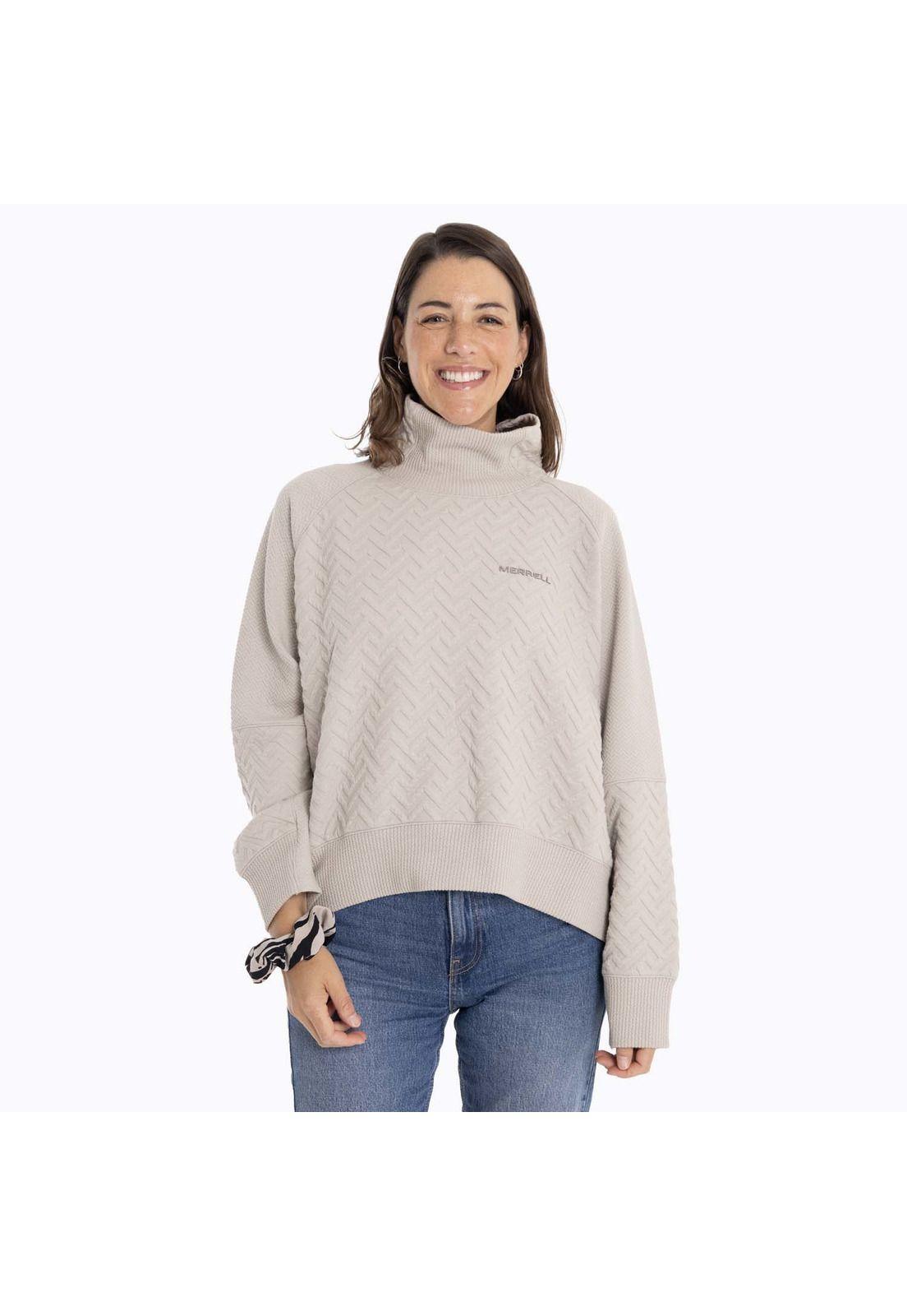 Chaleco Mujer Crooked Sweatshirt Crema Merrell-5
