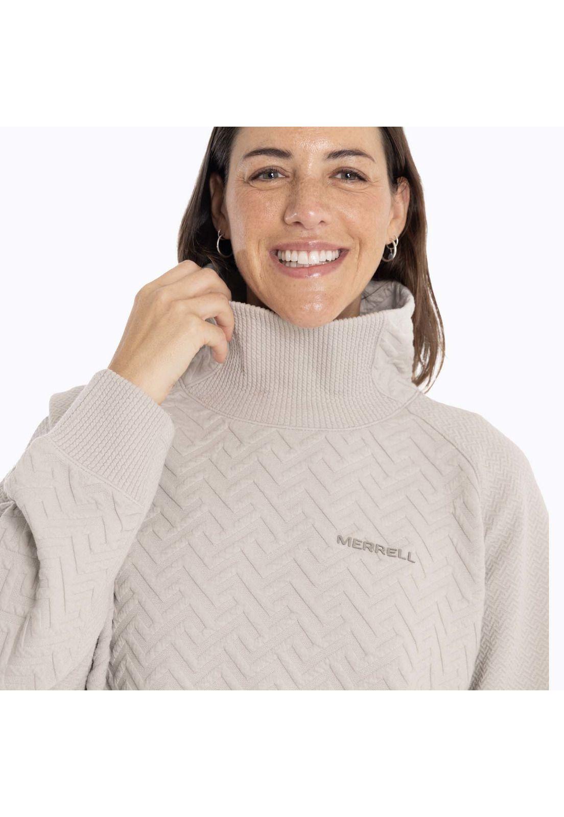 Chaleco Mujer Crooked Sweatshirt Crema Merrell-6