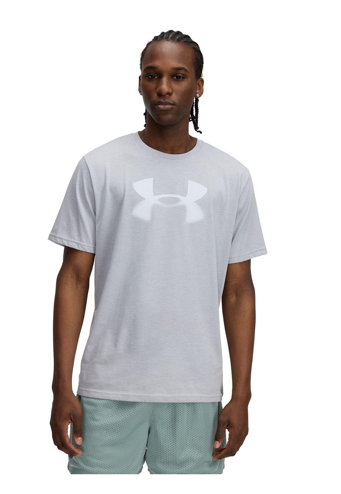 Polera Manga Corta Ua Reflective Big Logo Gris Para Hom-0