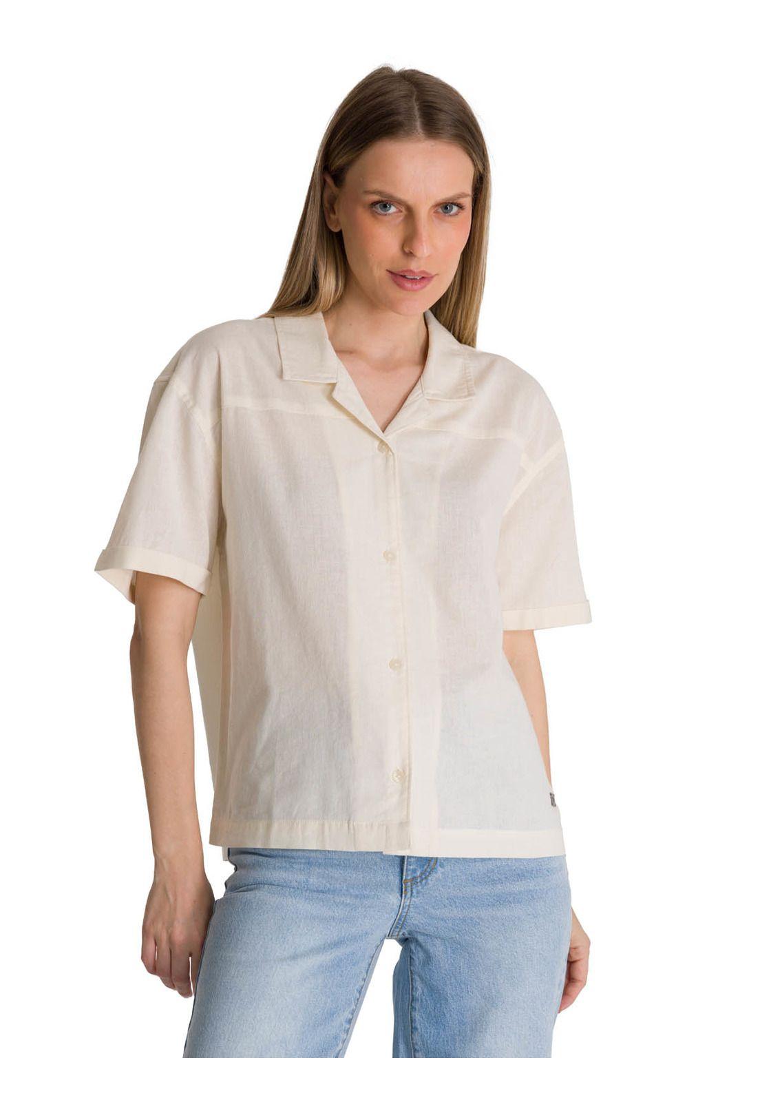 Camisa Manga Corta Mujer Lightweight Camp Blanco-0