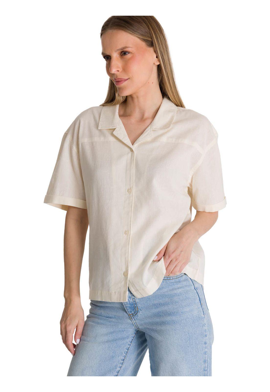 Camisa Manga Corta Mujer Lightweight Camp Blanco-3