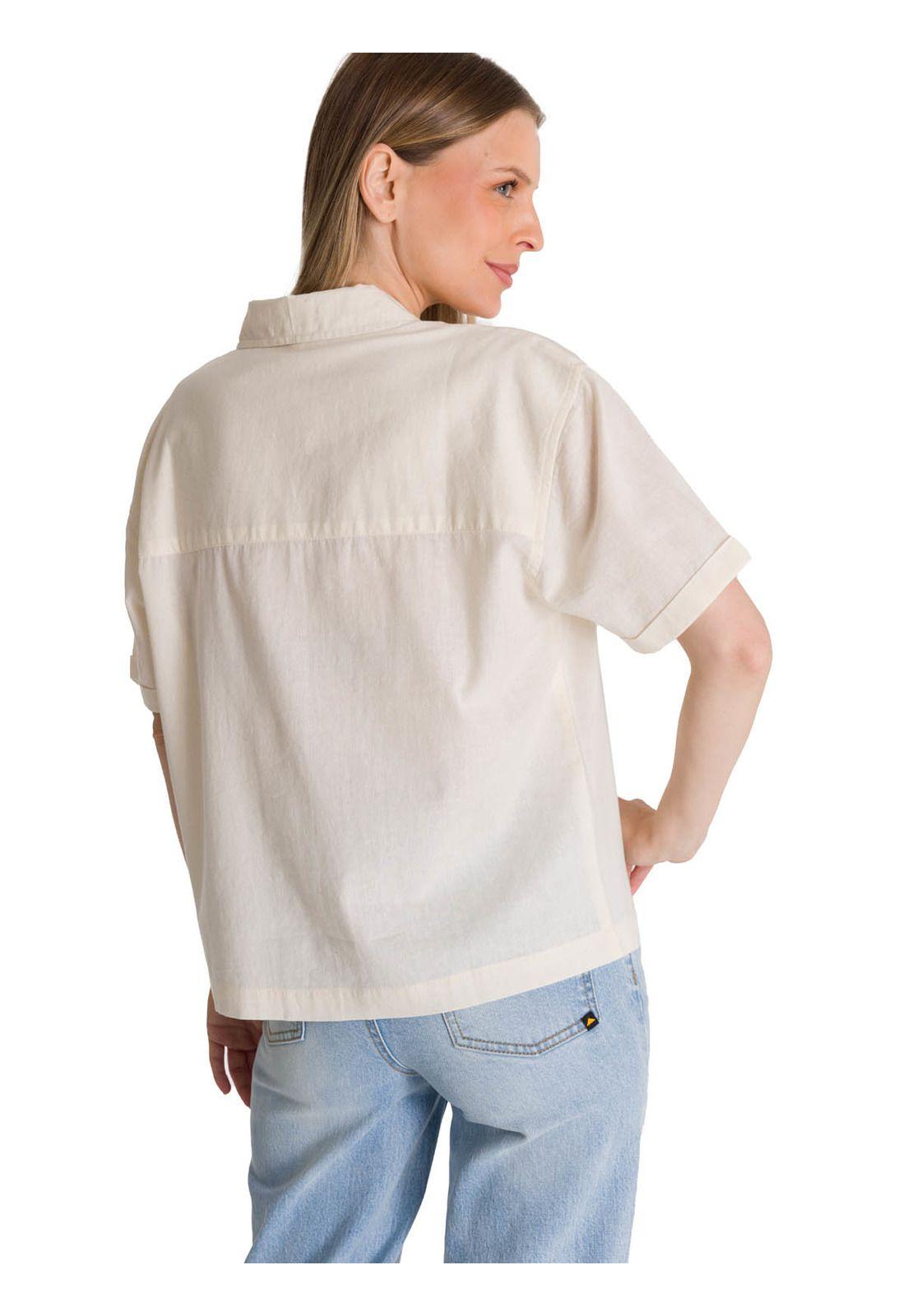 Camisa Manga Corta Mujer Lightweight Camp Blanco-4