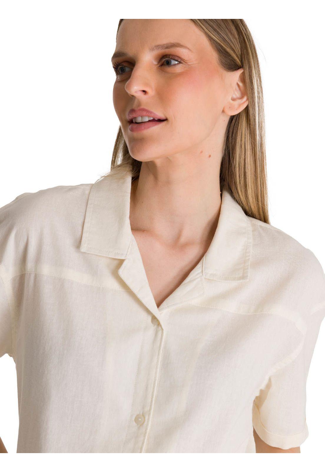 Camisa Manga Corta Mujer Lightweight Camp Blanco-5