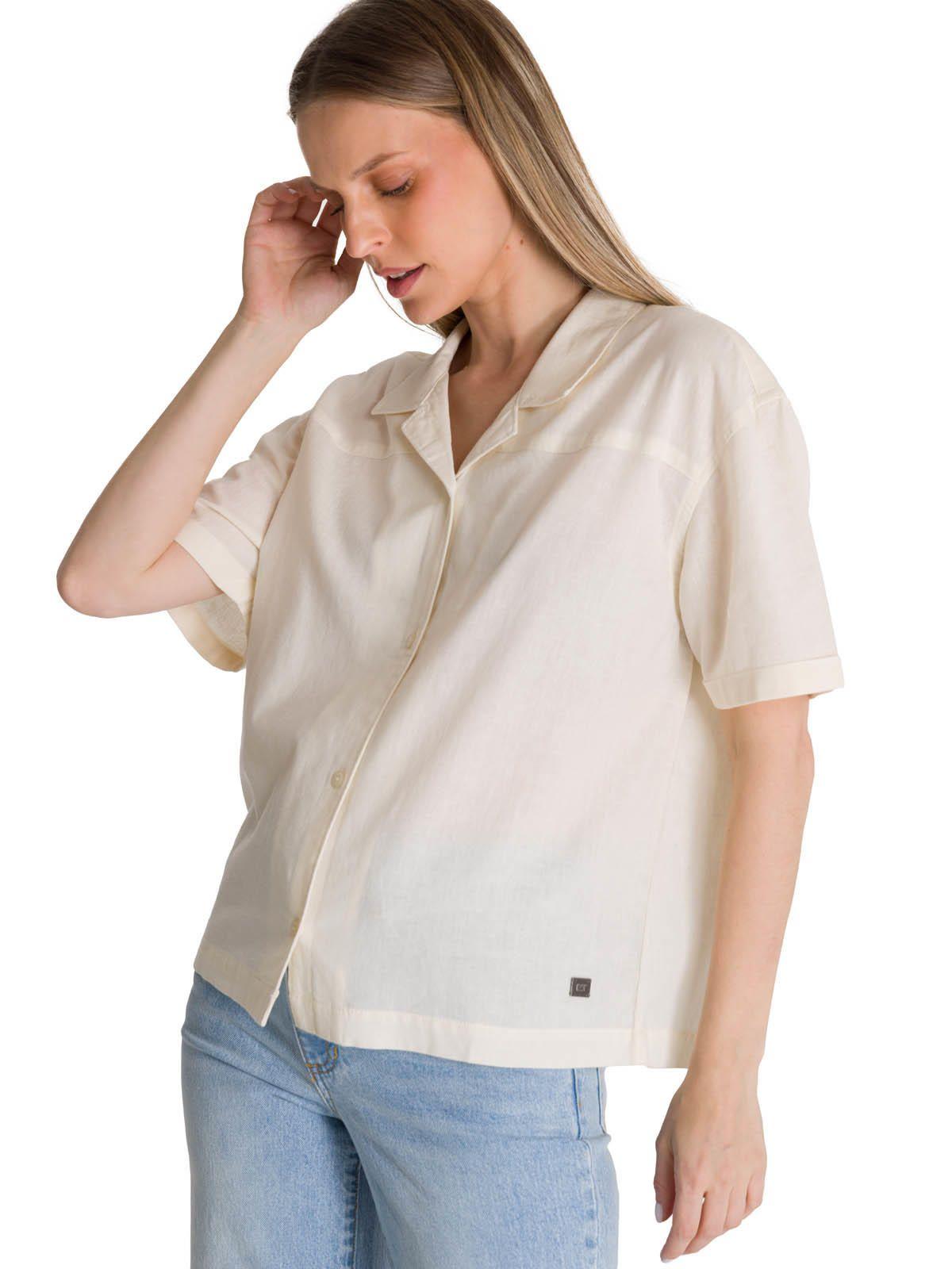 Camisa Manga Corta Mujer Lightweight Camp Blanco-1