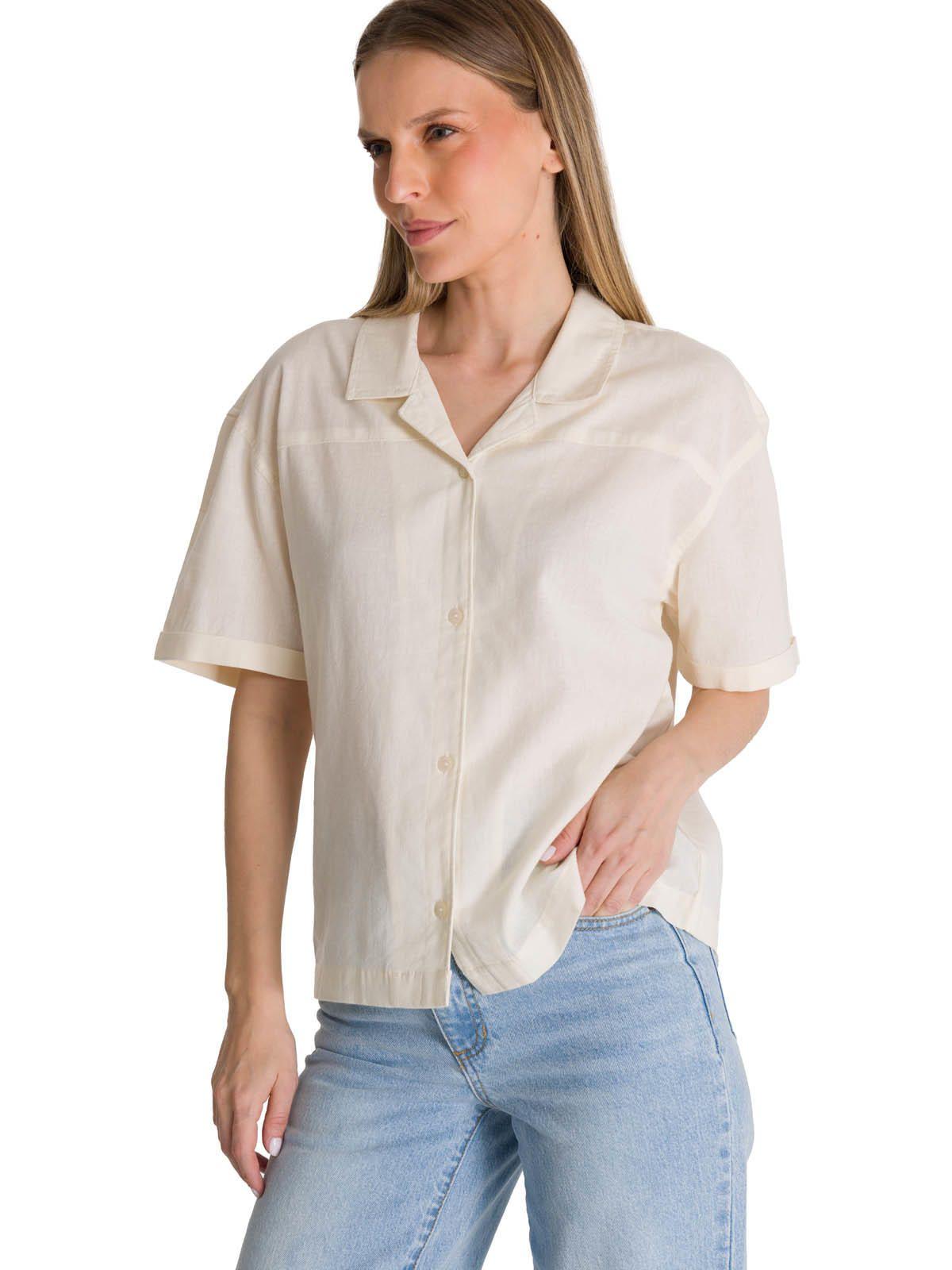Camisa Manga Corta Mujer Lightweight Camp Blanco-3