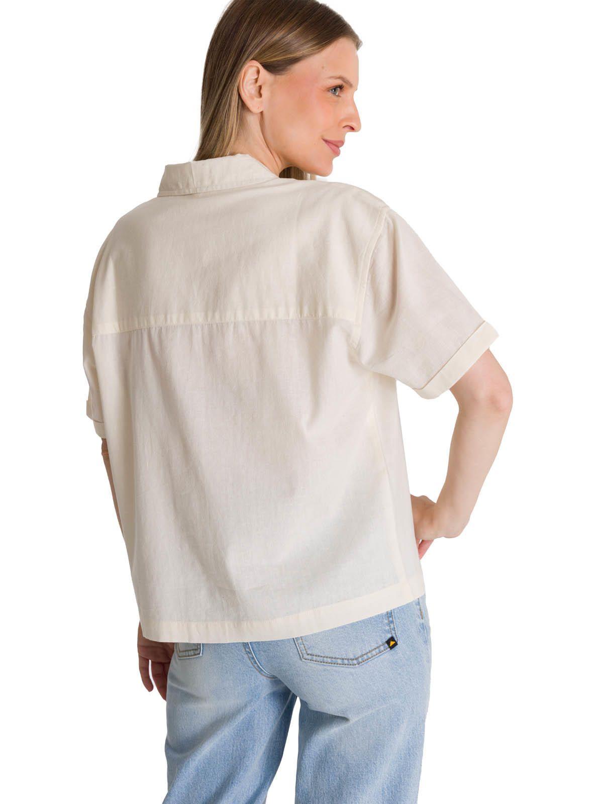 Camisa Manga Corta Mujer Lightweight Camp Blanco-4