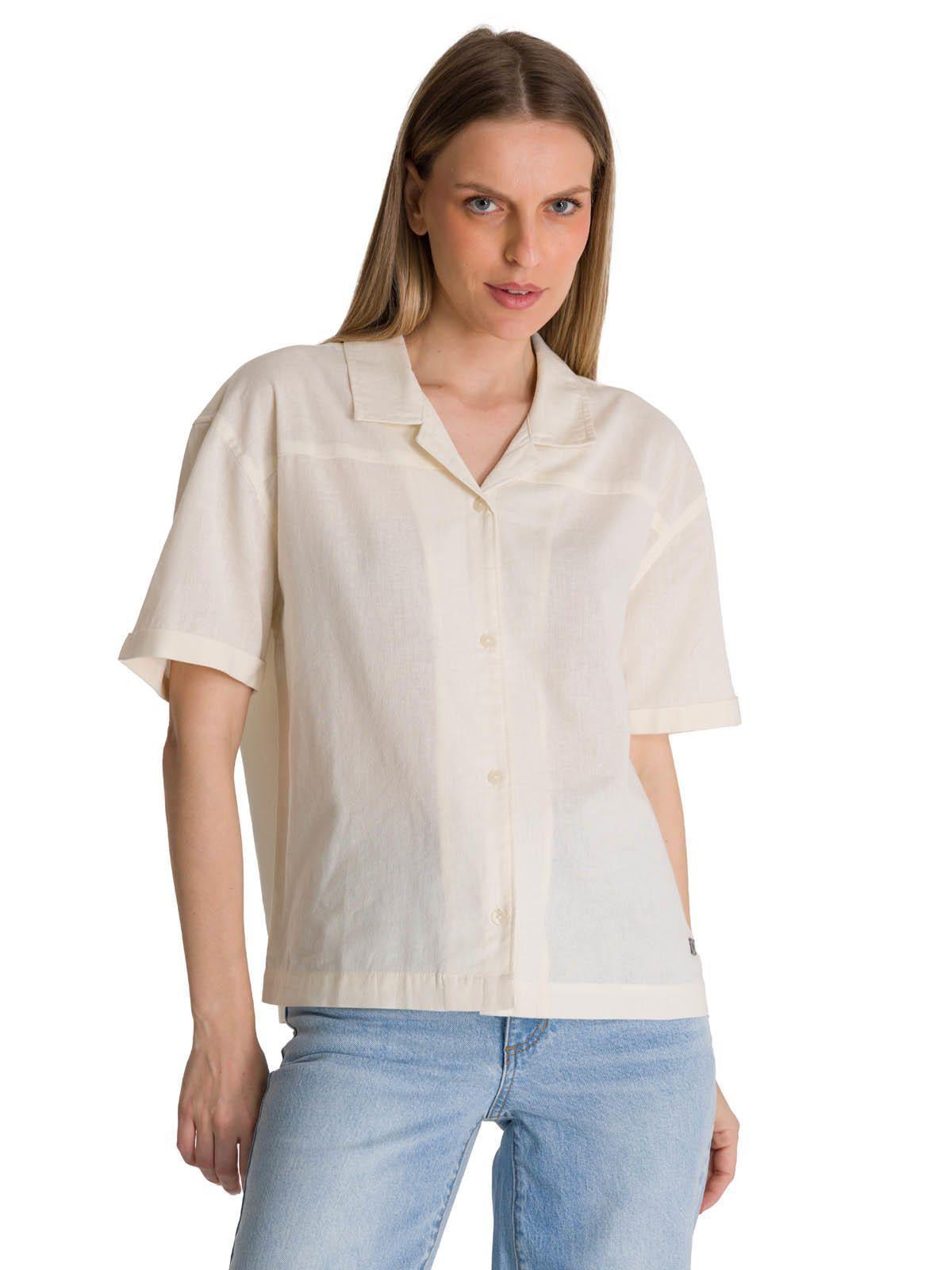 Camisa Manga Corta Mujer Lightweight Camp Blanco-0