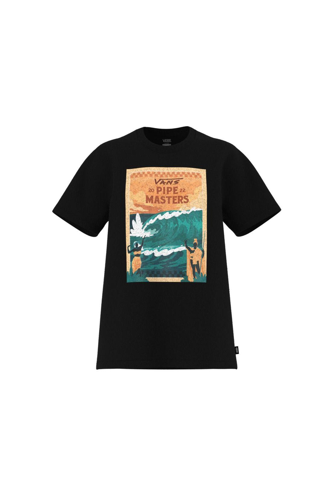 Polera Manga Corta 2022 Pipe Masters Negro Mujer-0