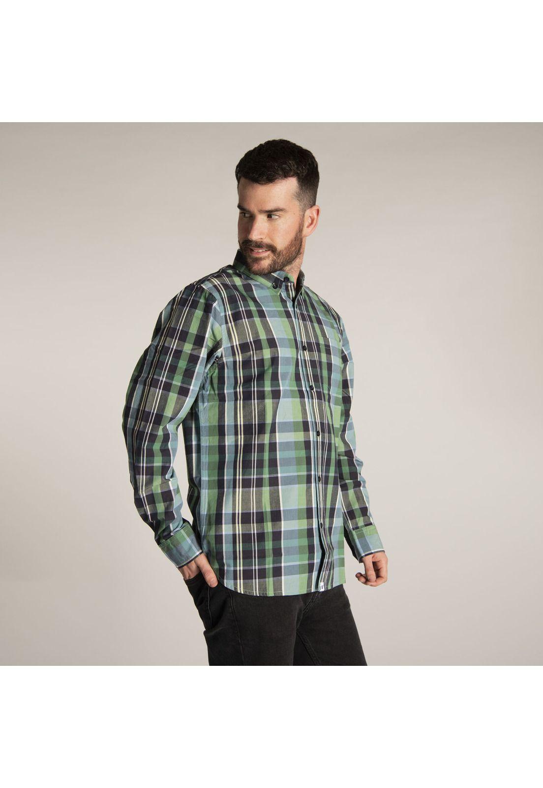 Camisa M/L Hombre Fdtn Btn Collar Ls S Azul-1