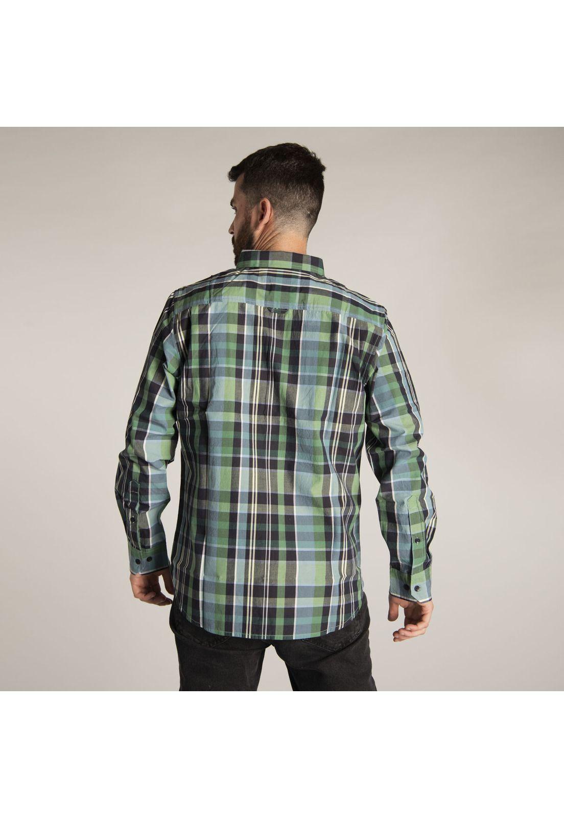 Camisa M/L Hombre Fdtn Btn Collar Ls S Azul-2