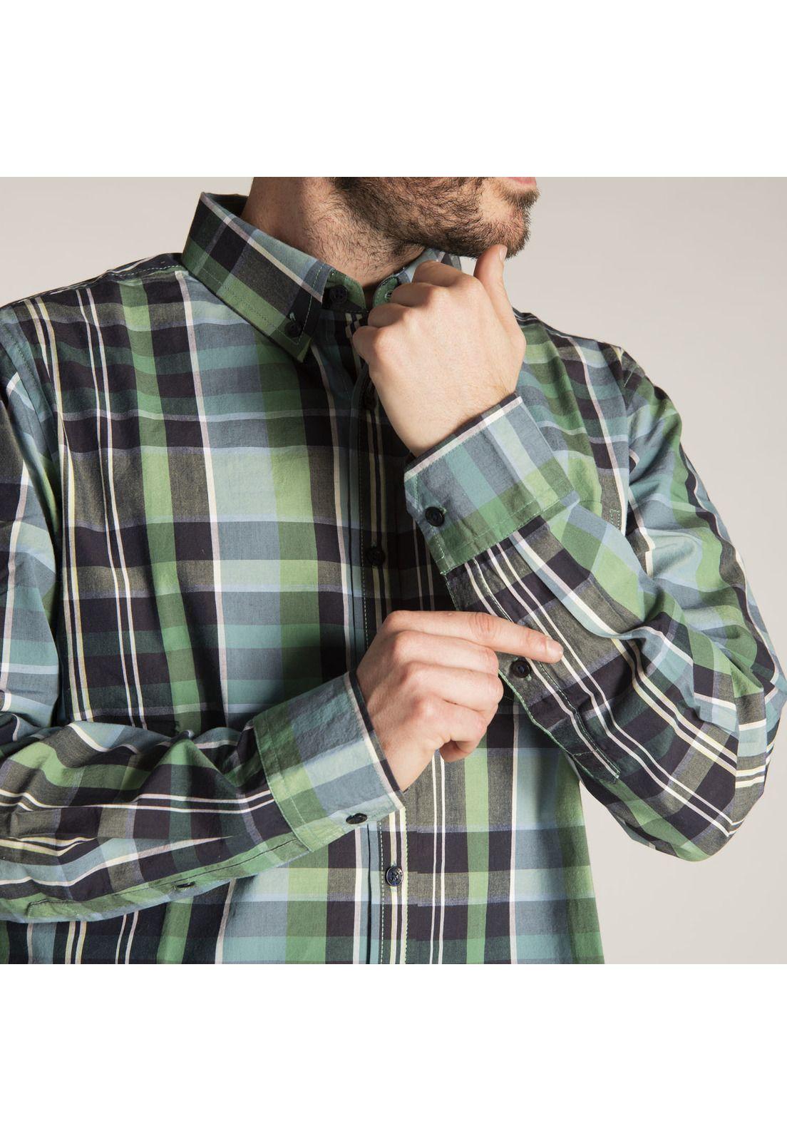 Camisa M/L Hombre Fdtn Btn Collar Ls S Azul-5