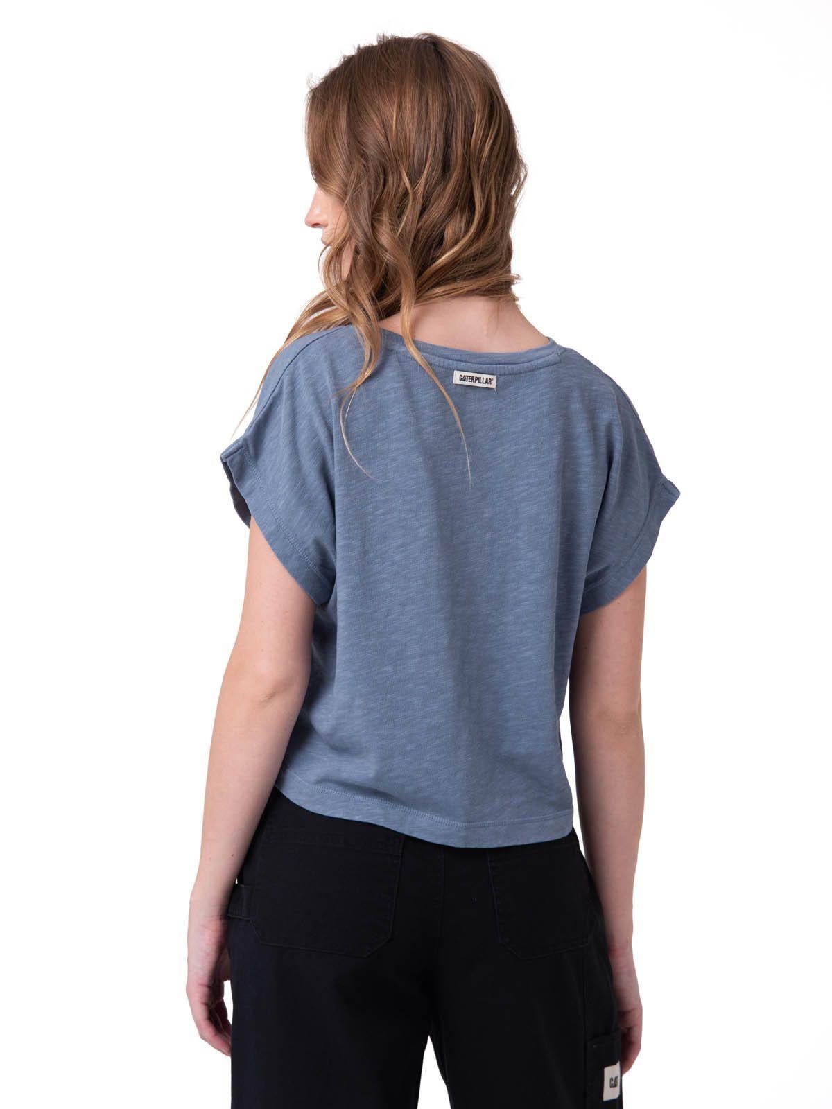 Polera Manga Corta Mujer Slub Knit Fashion Azul-1