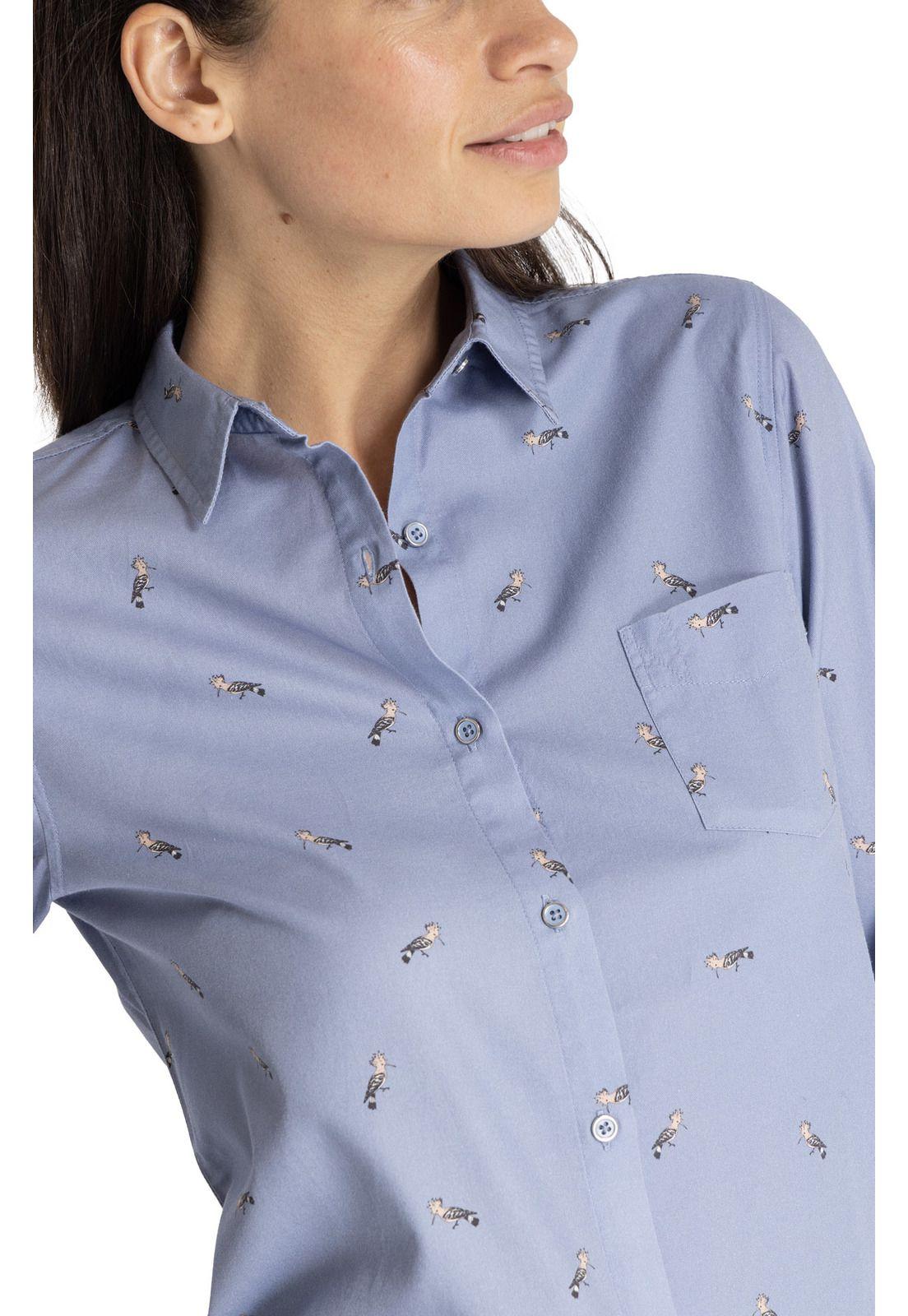 Blusa M/L Mujer Print Azul Petróleo-6
