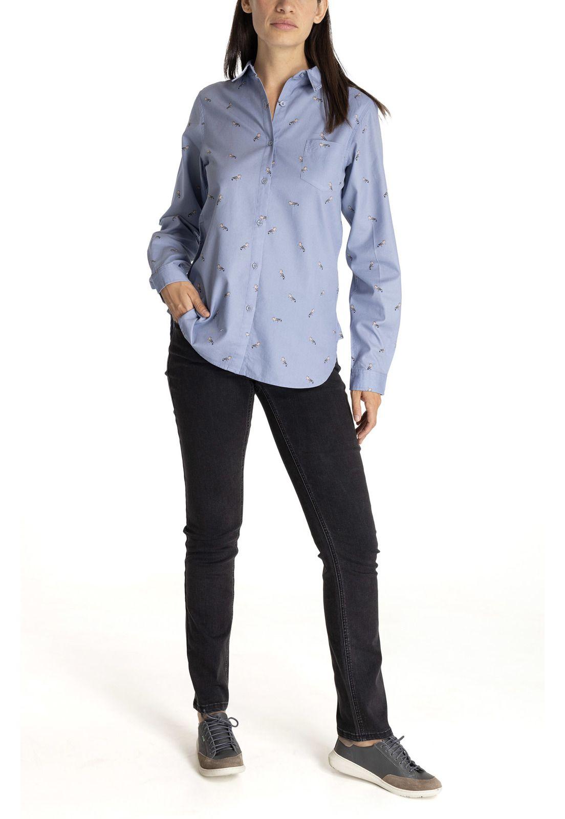 Blusa M/L Mujer Print Azul Petróleo-8