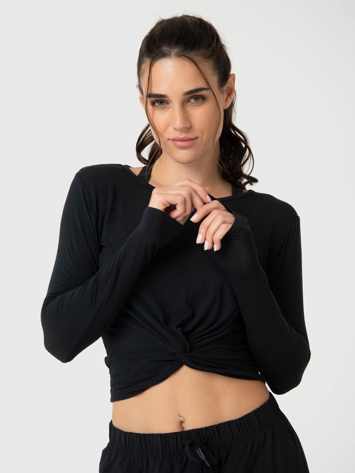 Polera Mujer Modal Aloe Negra-0