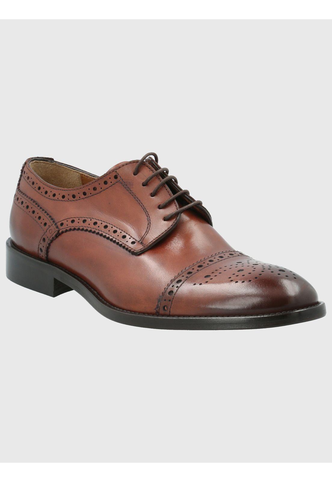 Zapato Cuero Hombre Nazzo Café-0
