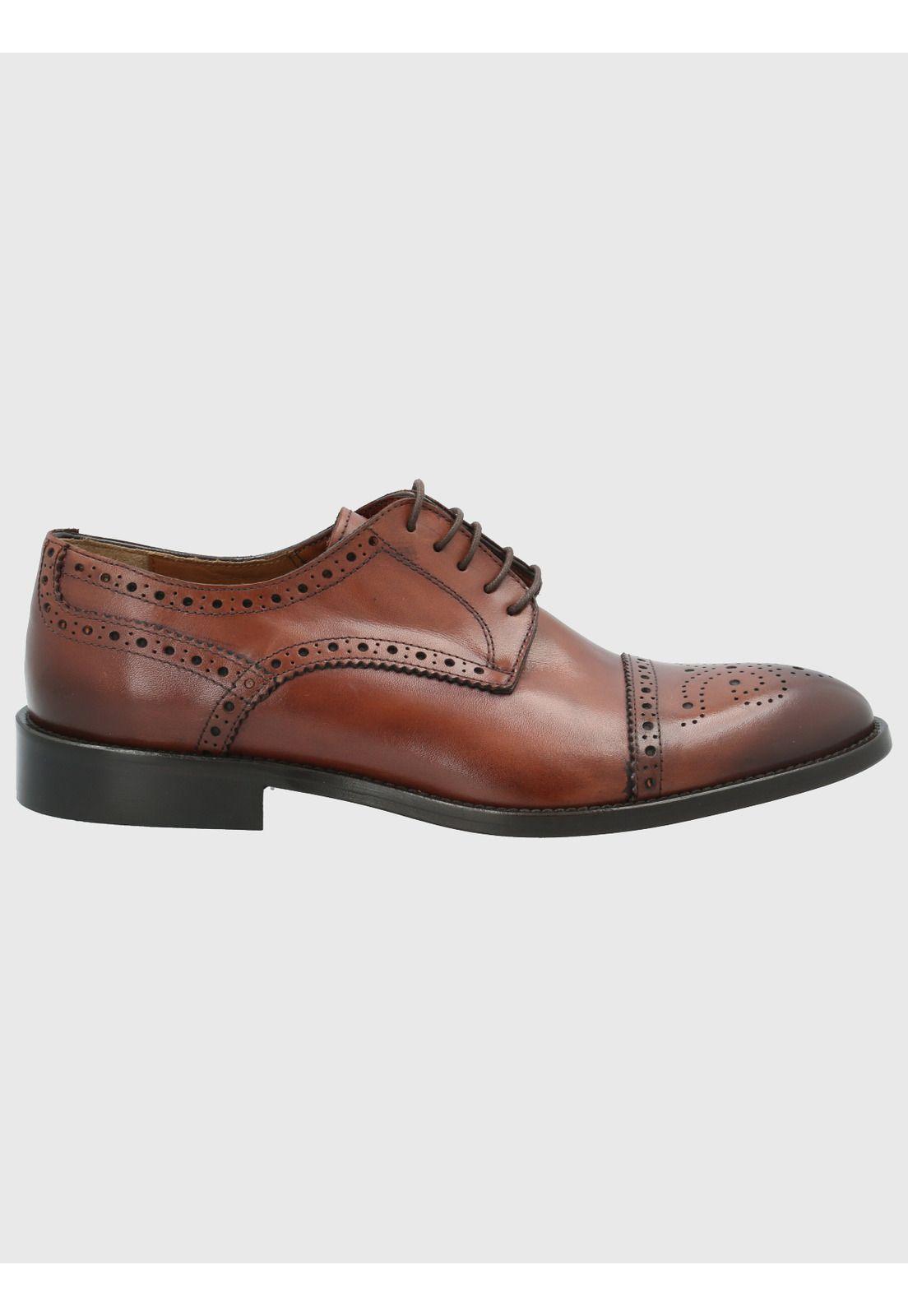 Zapato Cuero Hombre Nazzo Café-1