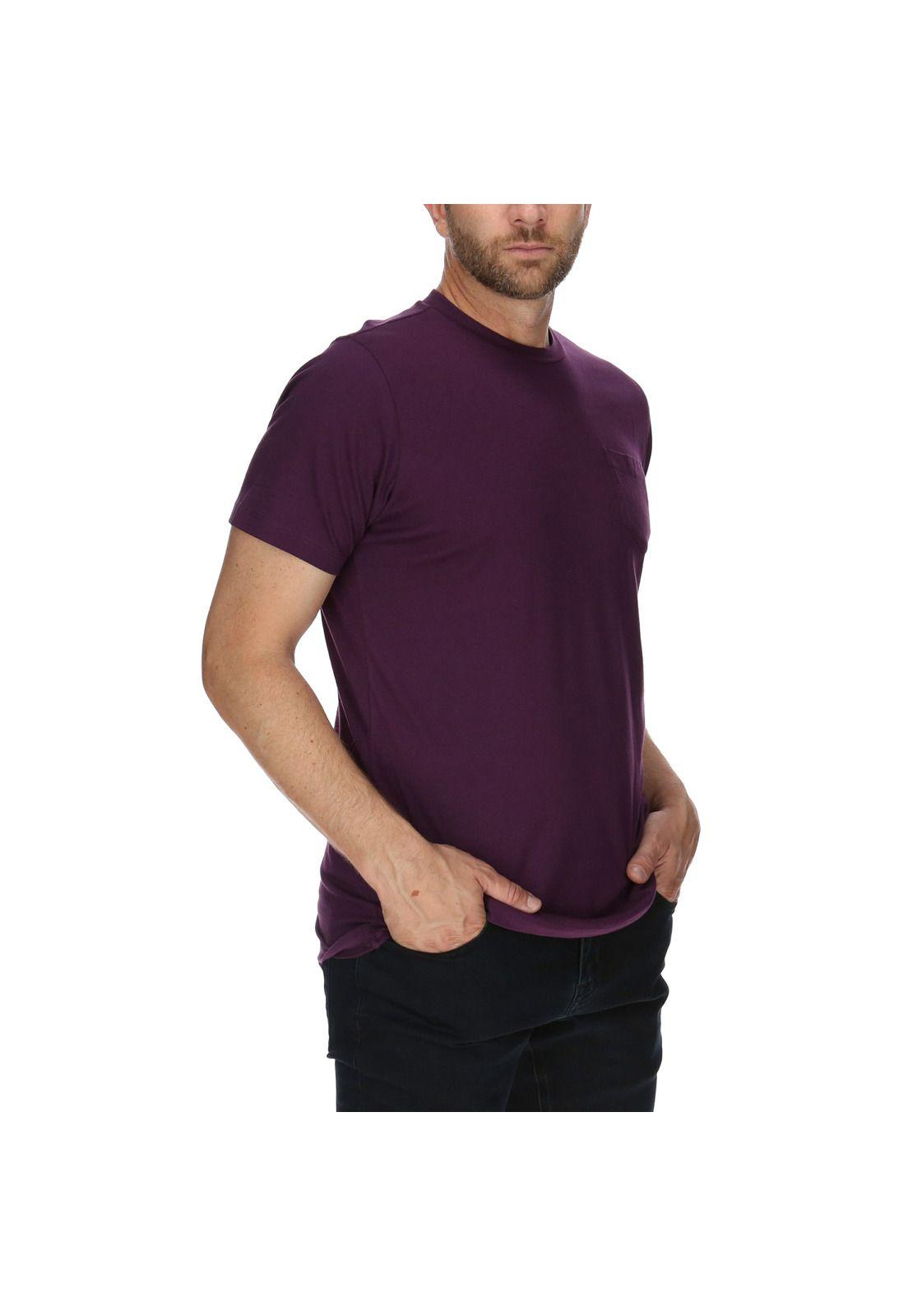 Polera Mc Hombre Foundation Pocket Tee Algodón Uva-3