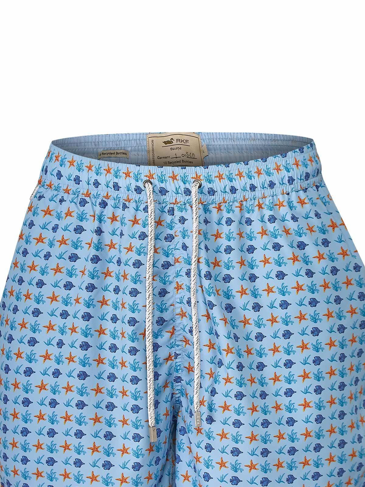 Traje De Baño Fibras Recic Hombre Celeste Izam-3