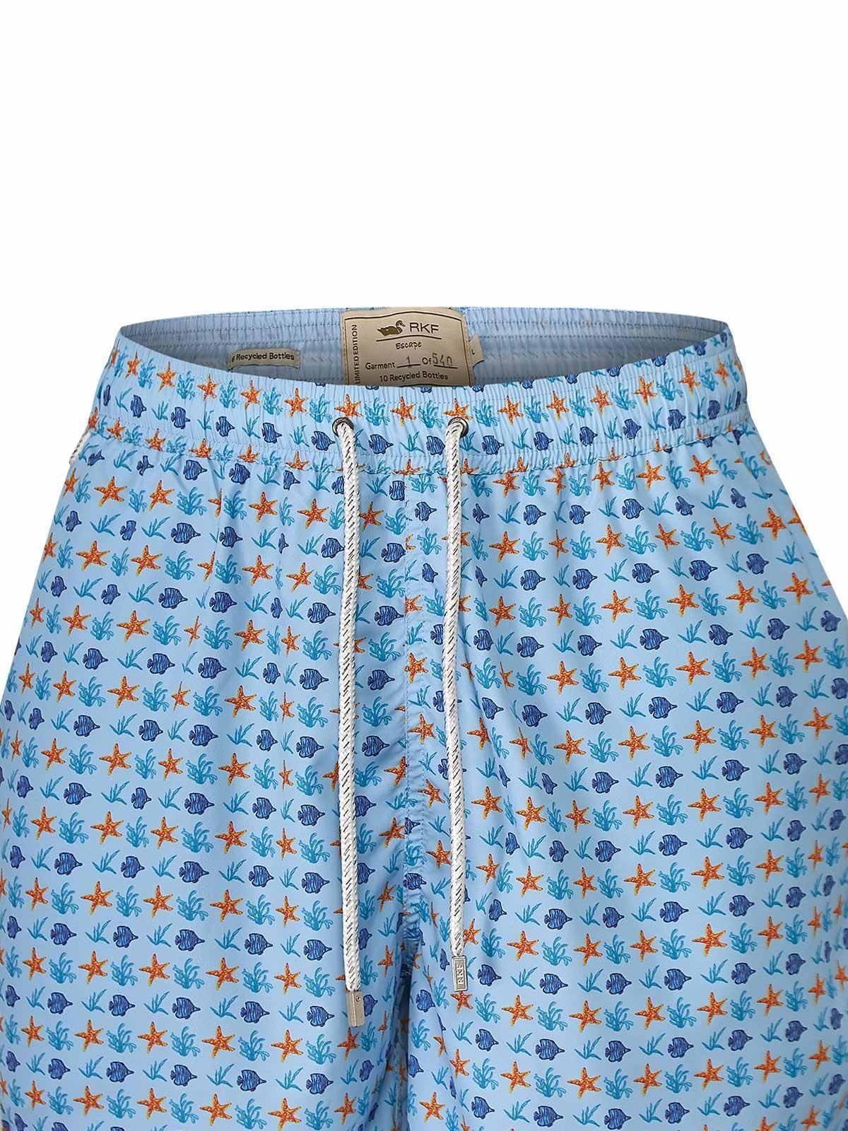 Traje De Baño Fibras Recic Hombre Celeste Izam-3