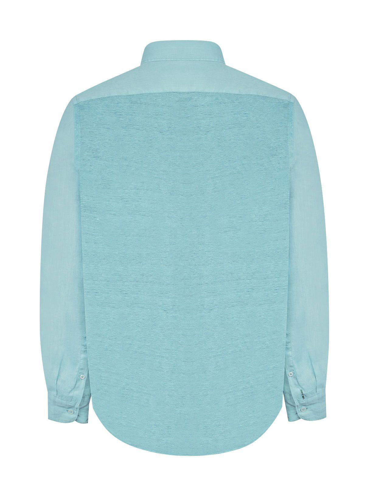 Camisa Lino Orgánico Turquesa Linenpro Hombre -1