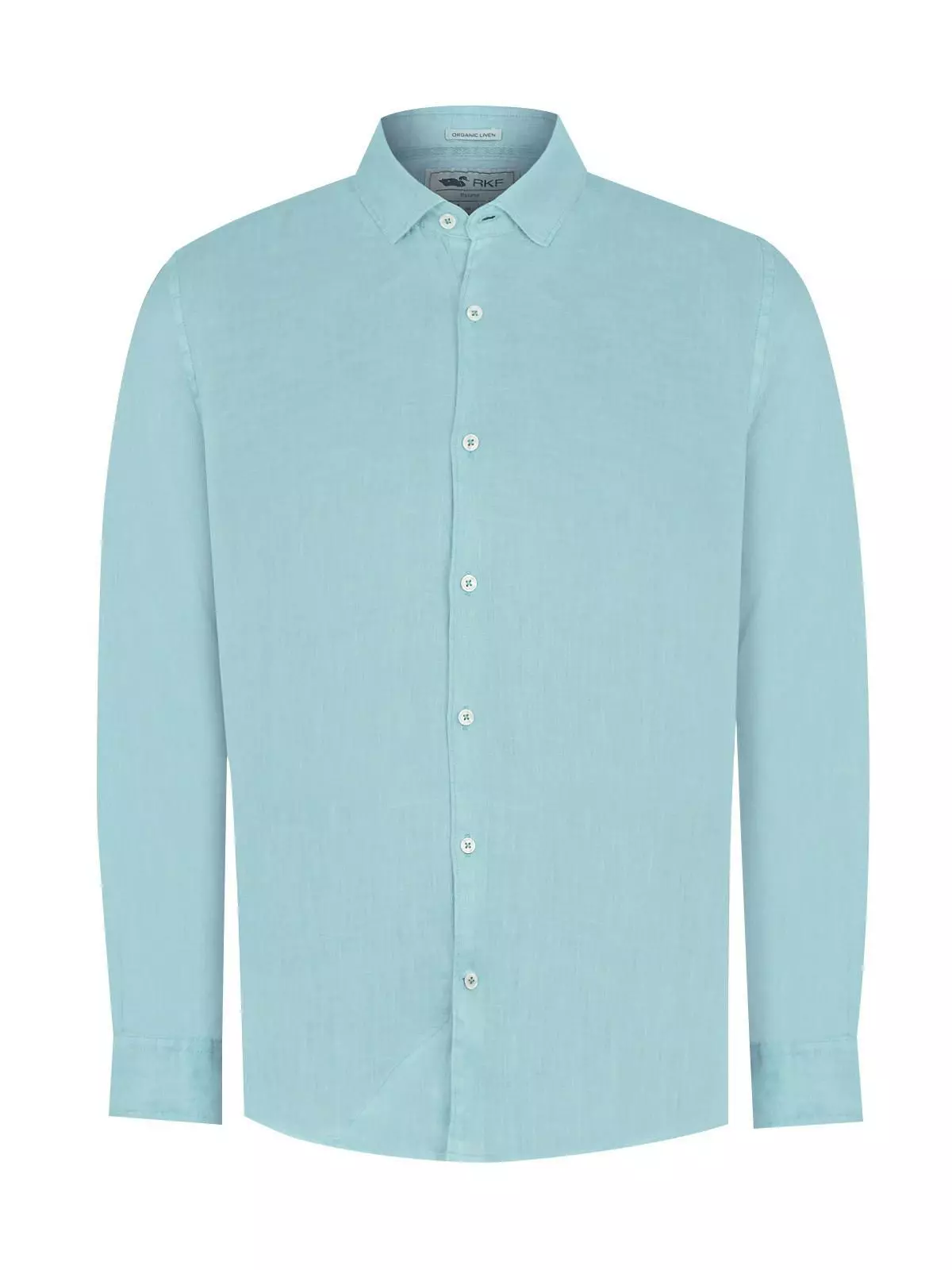 Camisa Lino Orgánico Turquesa Linenpro Hombre -0