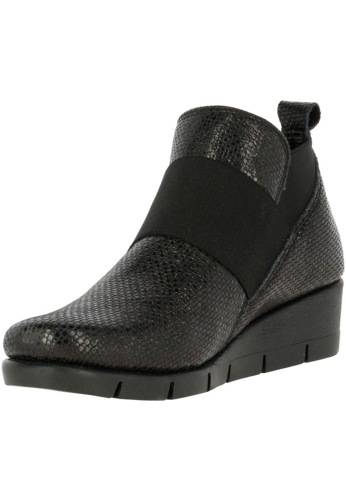 Botín Cuero Mujer Pantick Negro-1