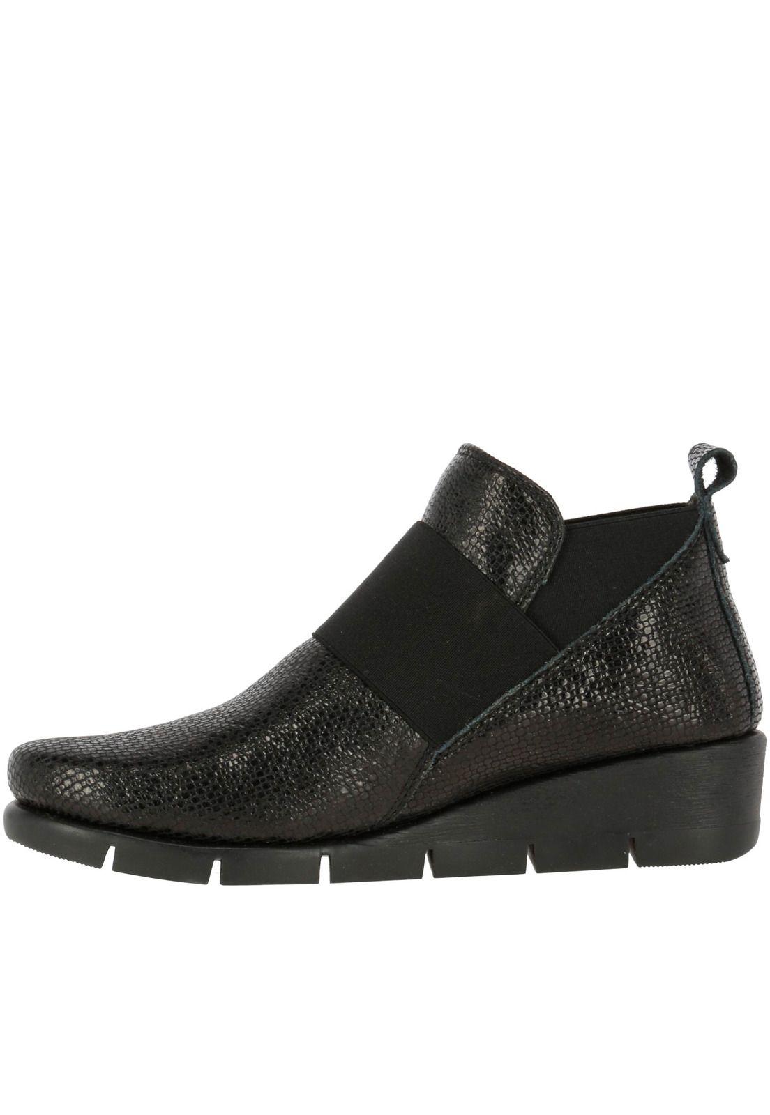 Botín Cuero Mujer Pantick Negro-2