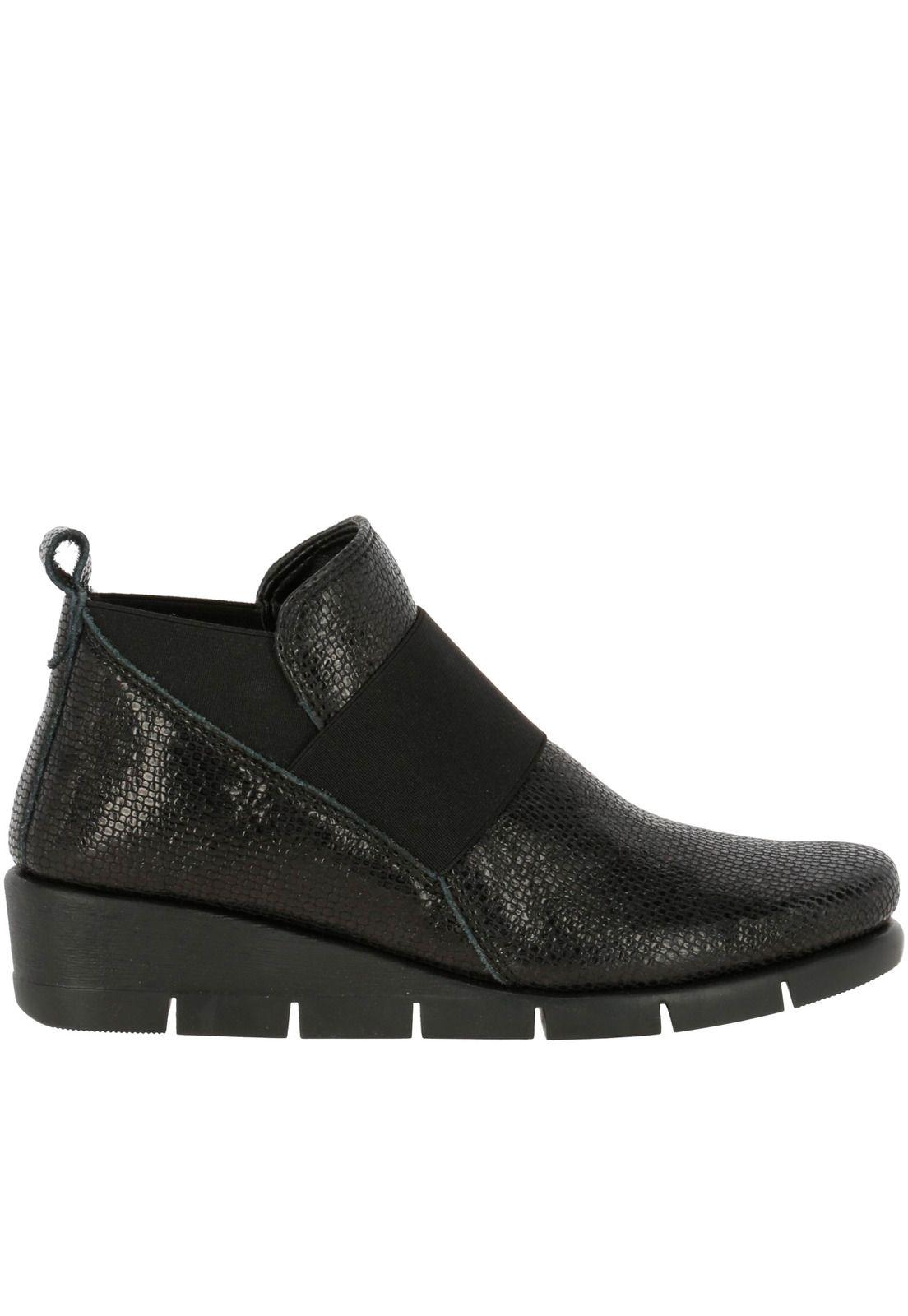 Botín Cuero Mujer Pantick Negro-3