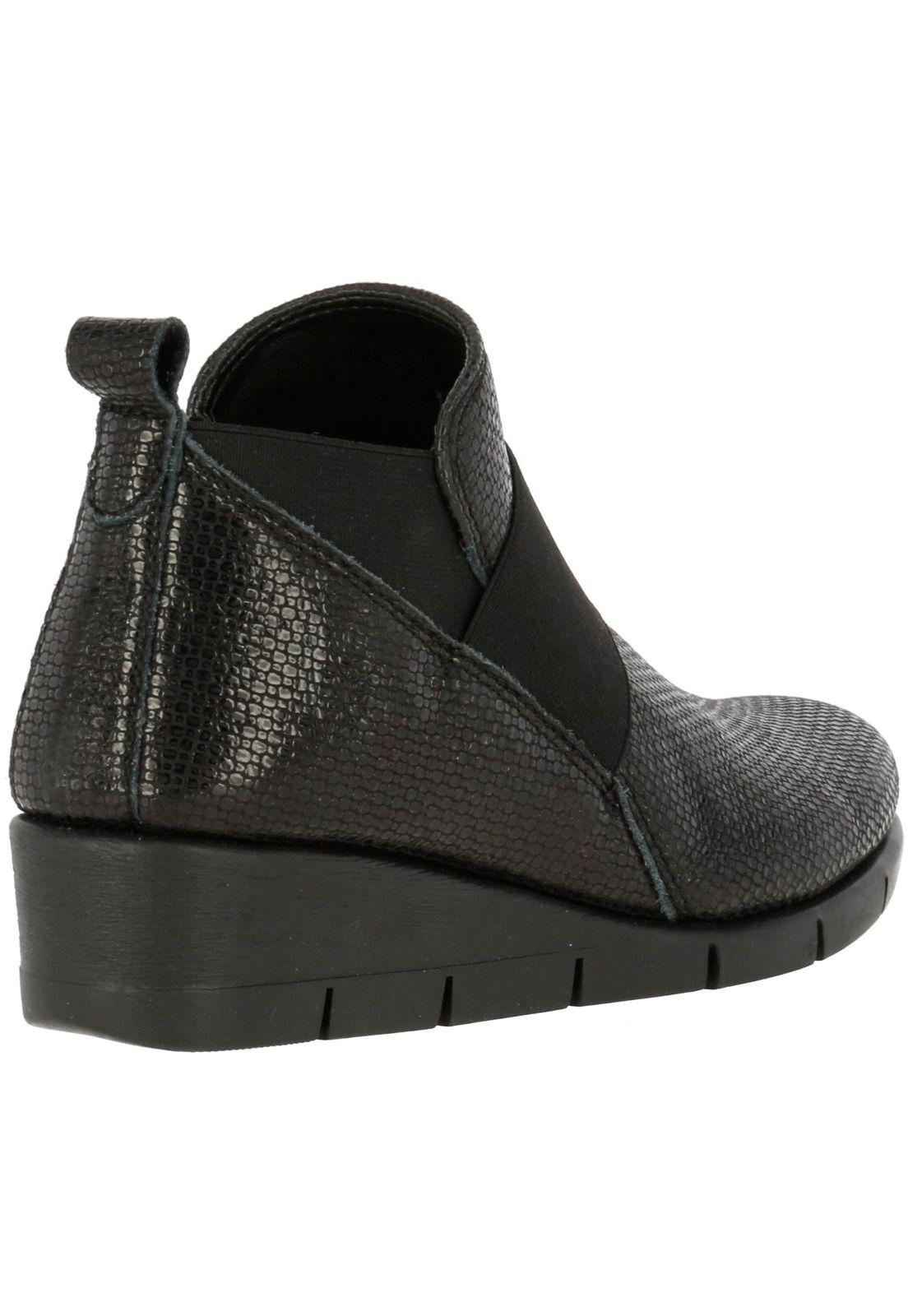 Botín Cuero Mujer Pantick Negro-4