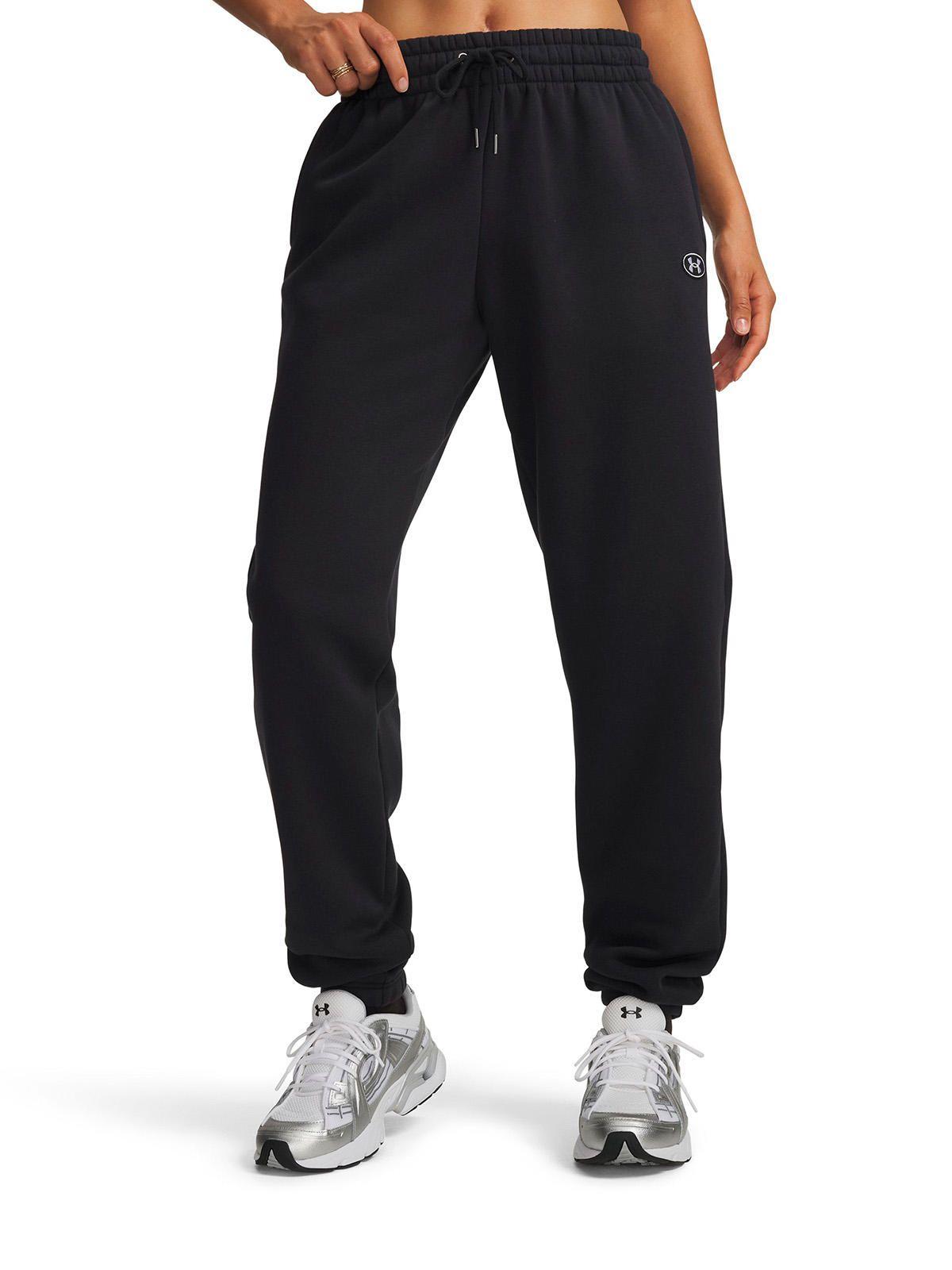 Jogger UA Icon Fleece Negro Mujer-0
