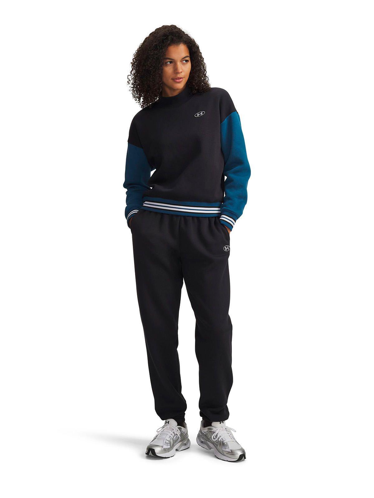 Jogger UA Icon Fleece Negro Mujer-3