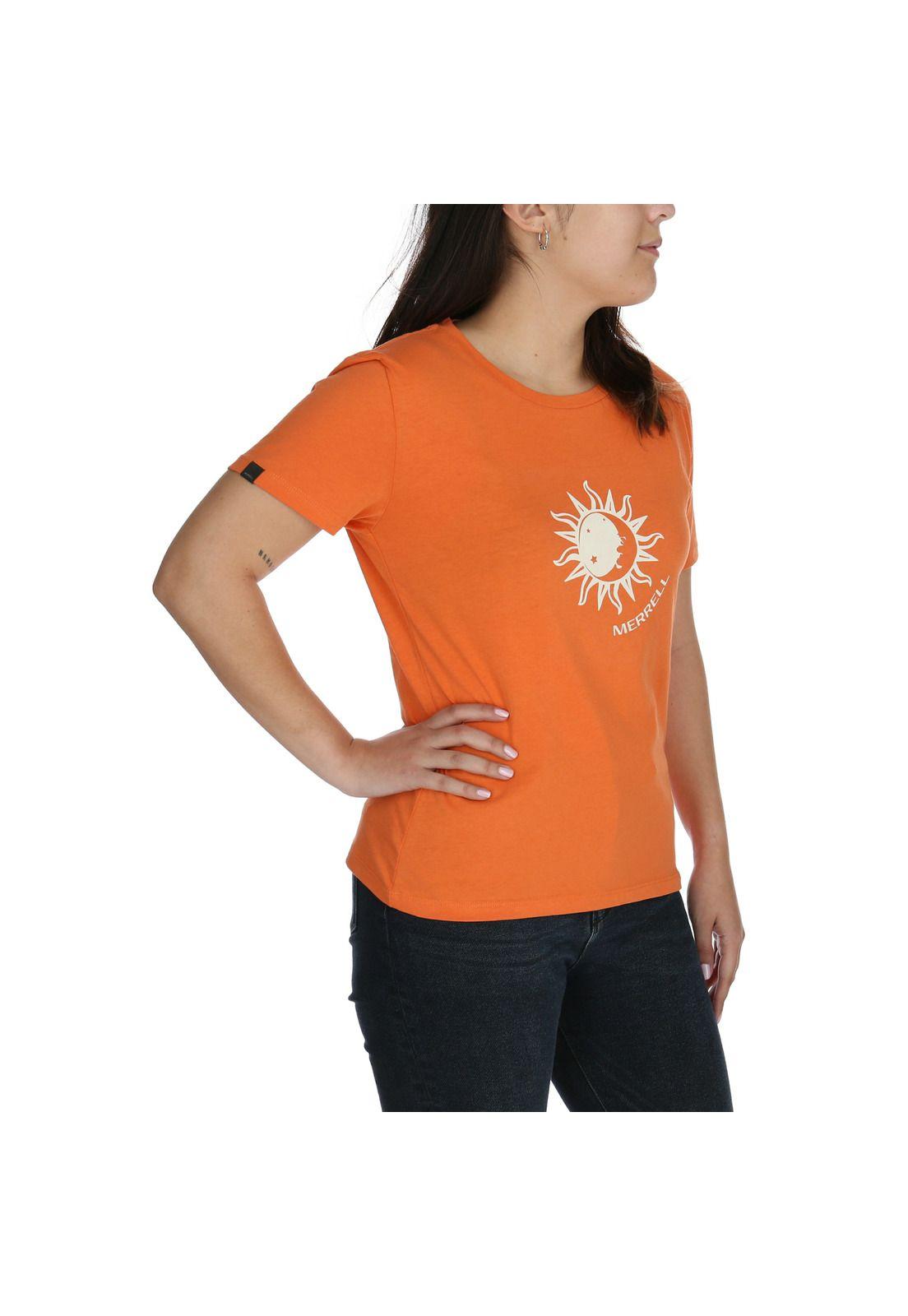 Polera Mujer Sun-Moon Tee Naranjo-3
