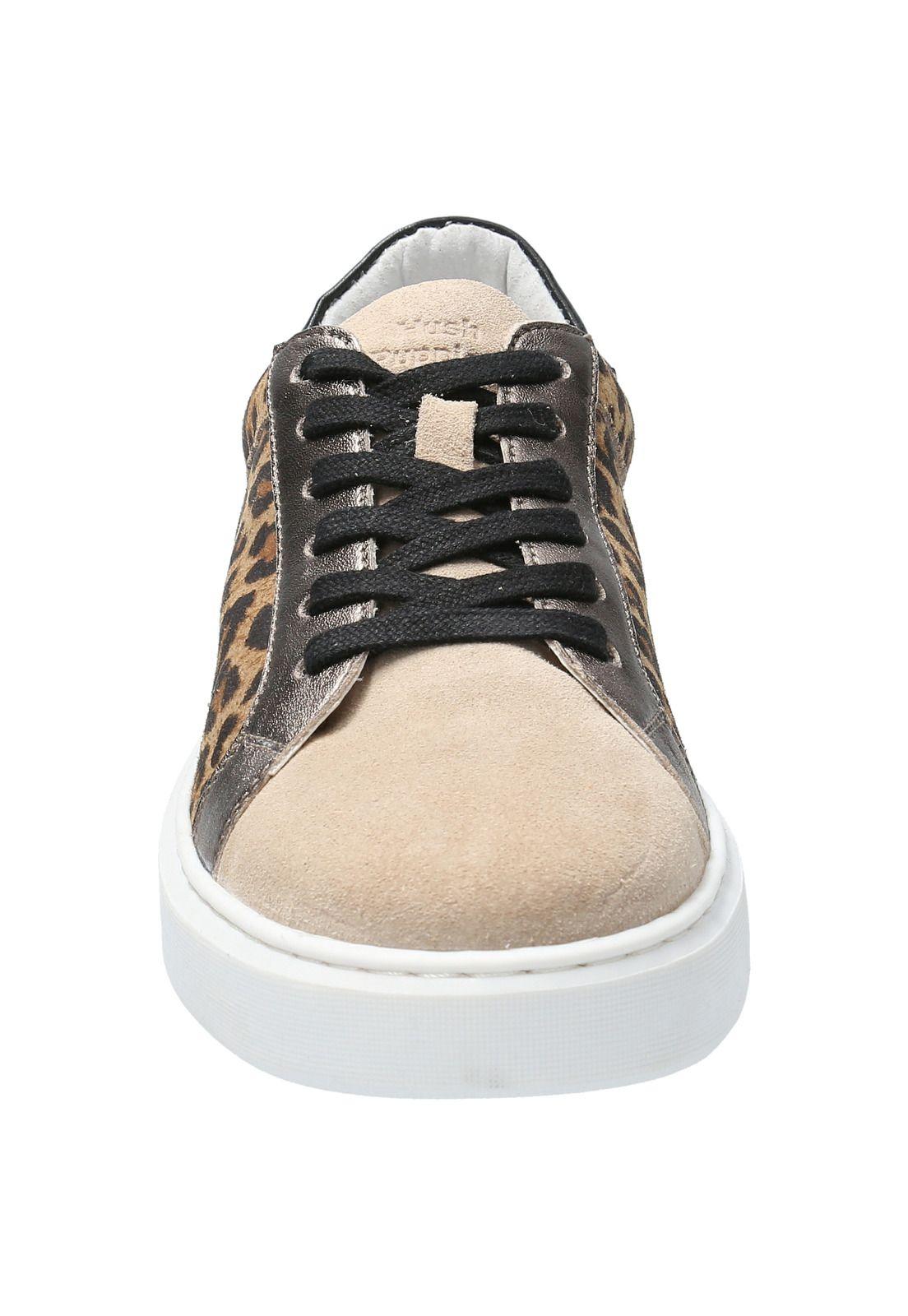 Zapatilla Cuero Mujer Mahal Beige-3