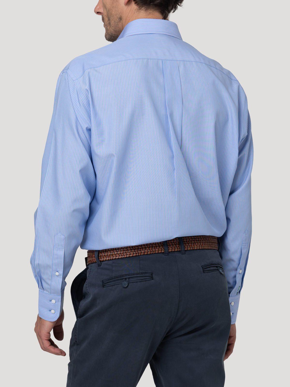 Camisa Cuello Italiano Hombre Wf Pc Azul-7