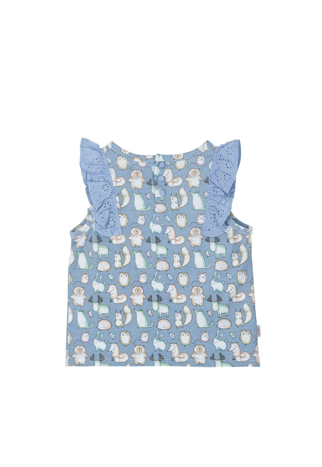 Polera Niña Buddies (1-3) Celeste-5