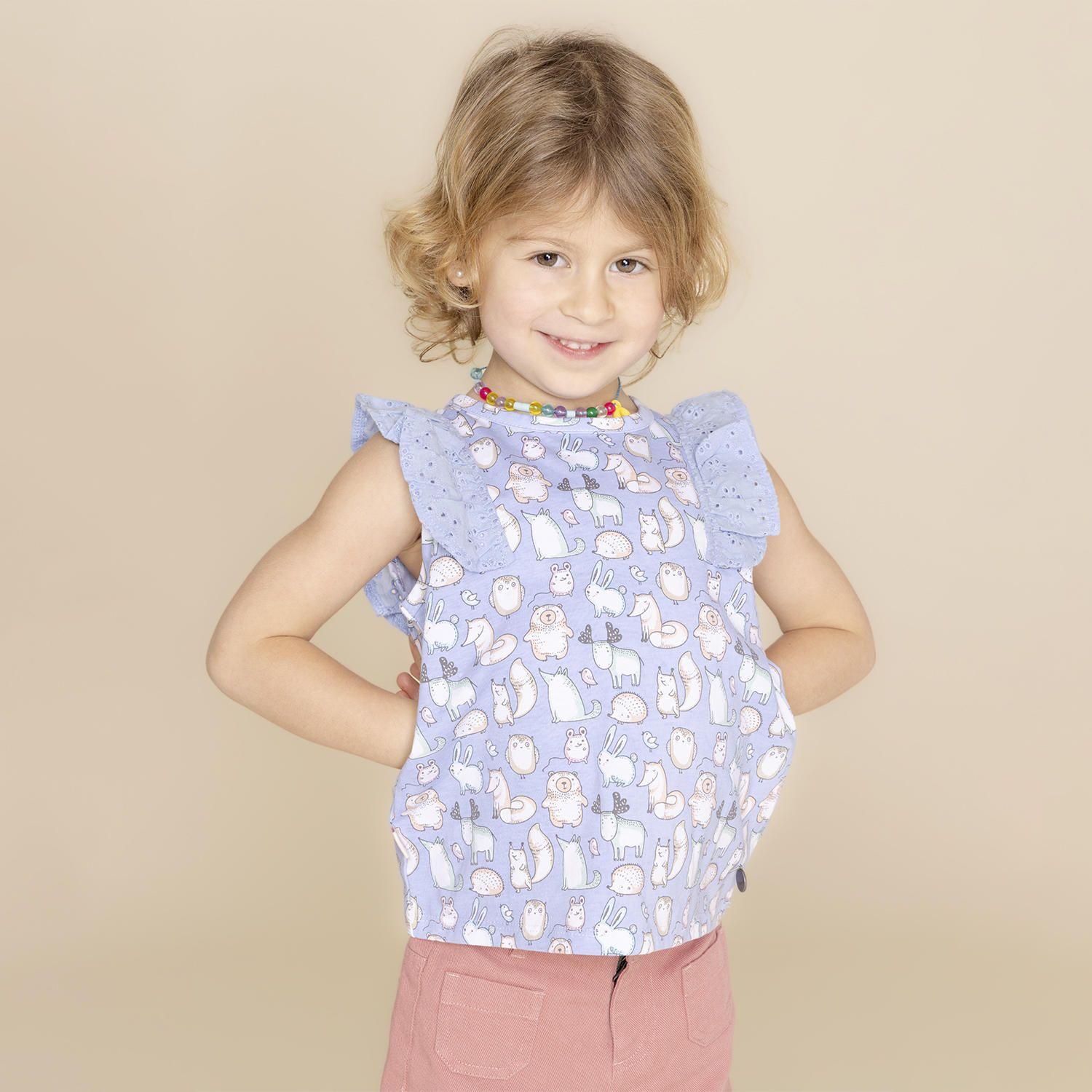 Polera Niña Buddies (1-3) Celeste-3