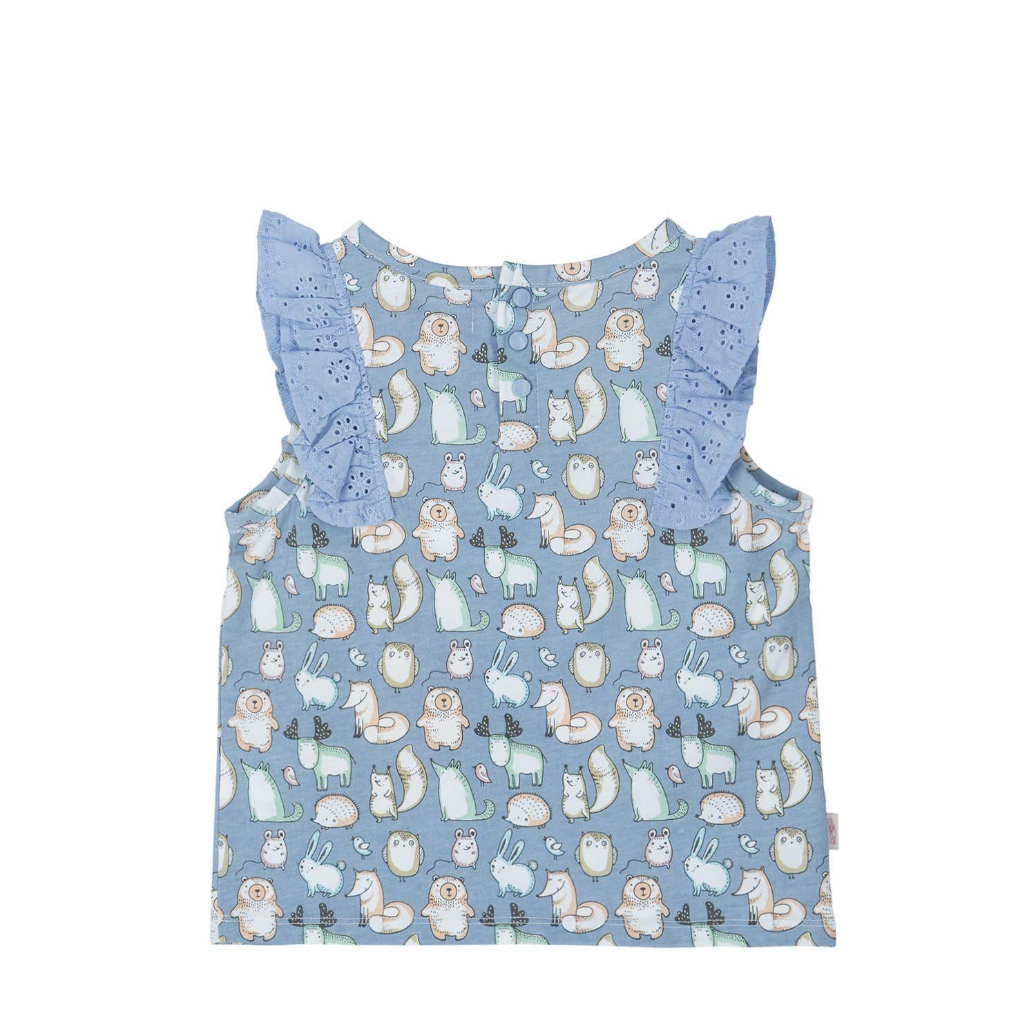 Polera Niña Buddies (1-3) Celeste-5