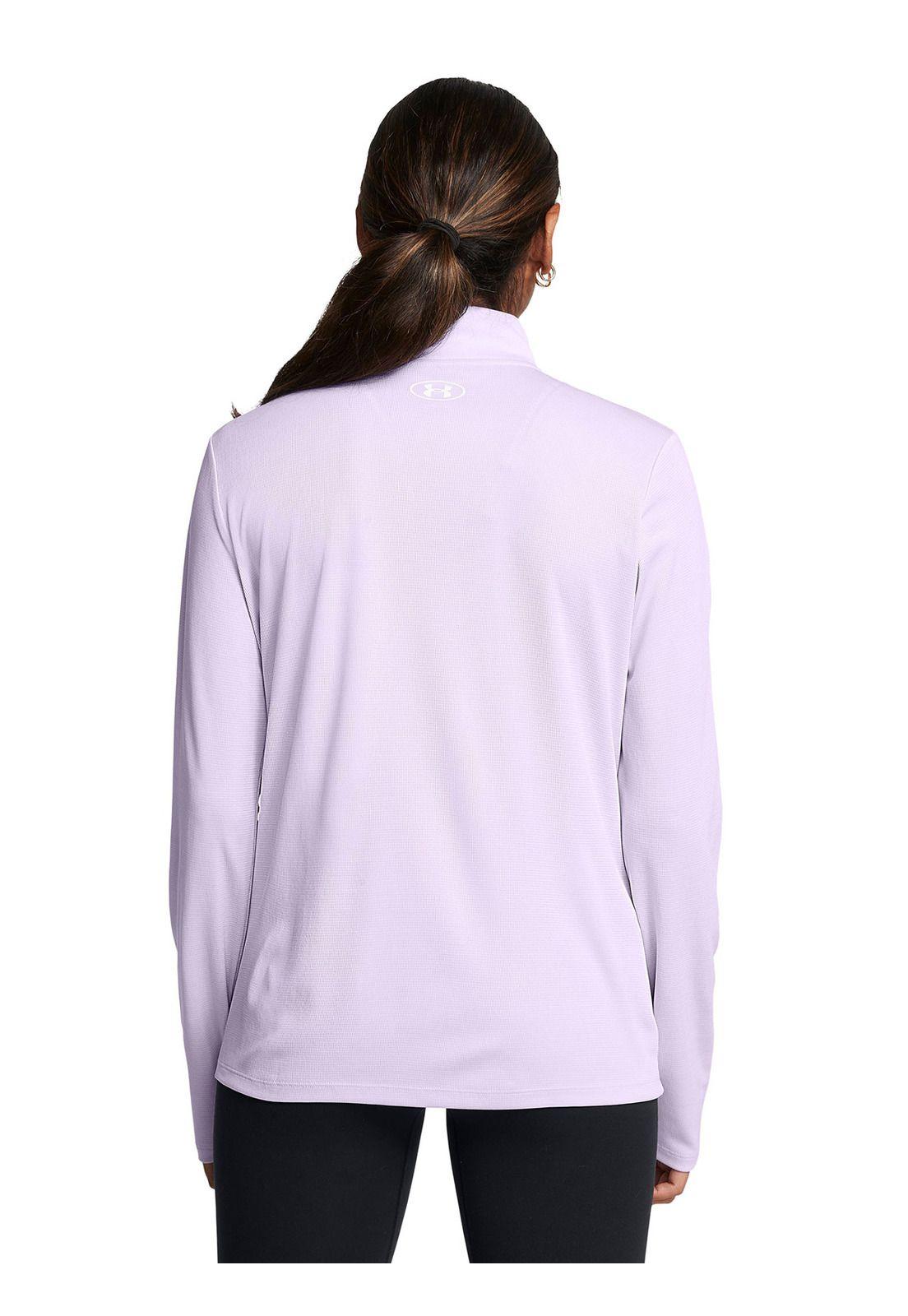 Polerón UA Tech ½ Zip para mujer Morado-4