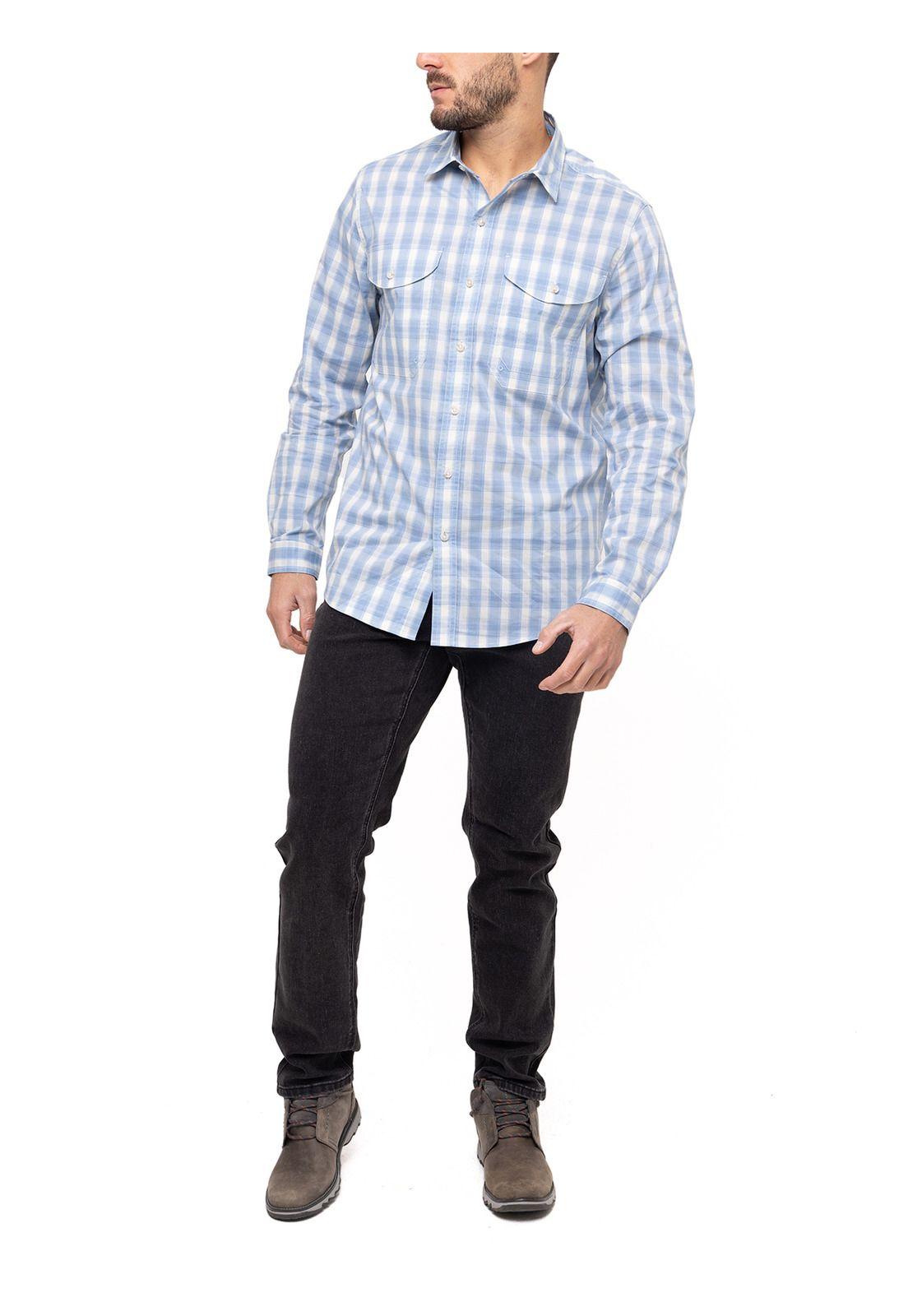 Camisa Natural Flex Atacama Azul Hombre-9