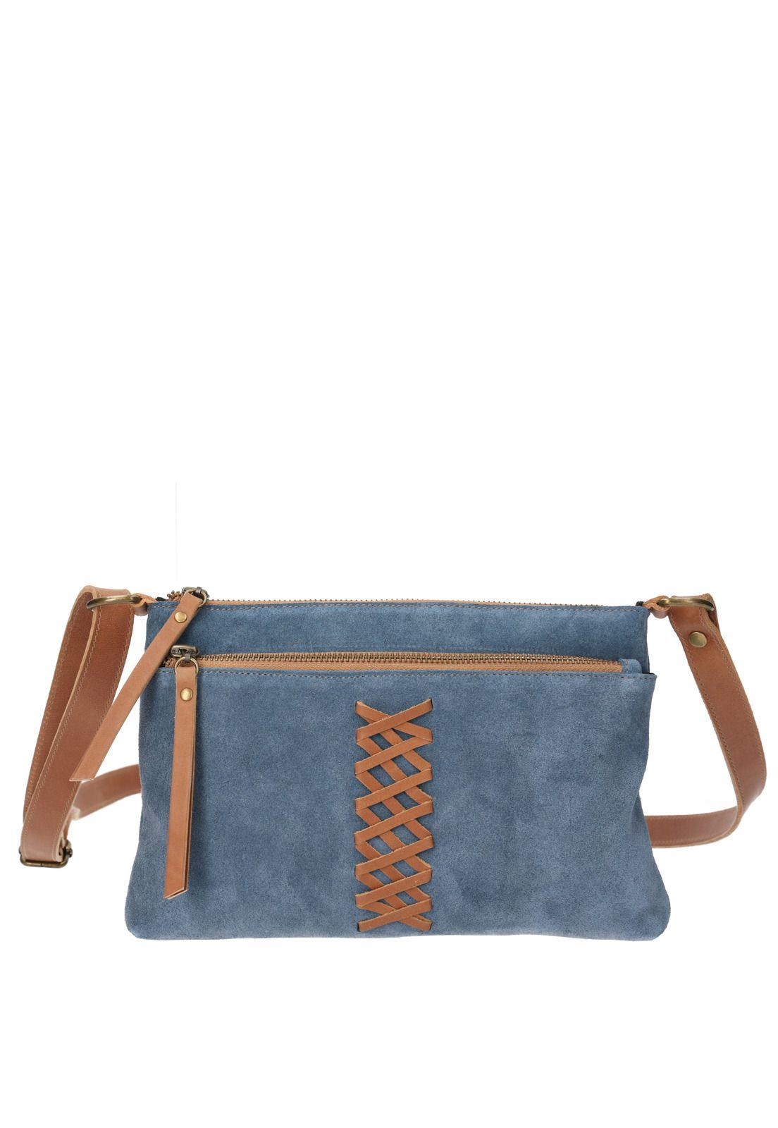 Cartera Cuero Mujer Minell Cross Azul-0