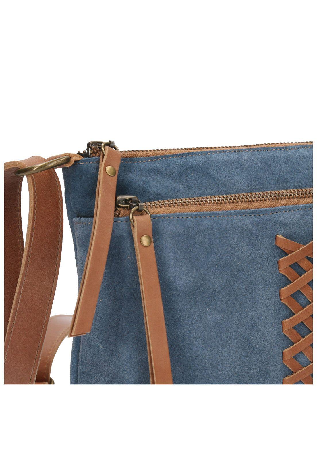 Cartera Cuero Mujer Minell Cross Azul-3